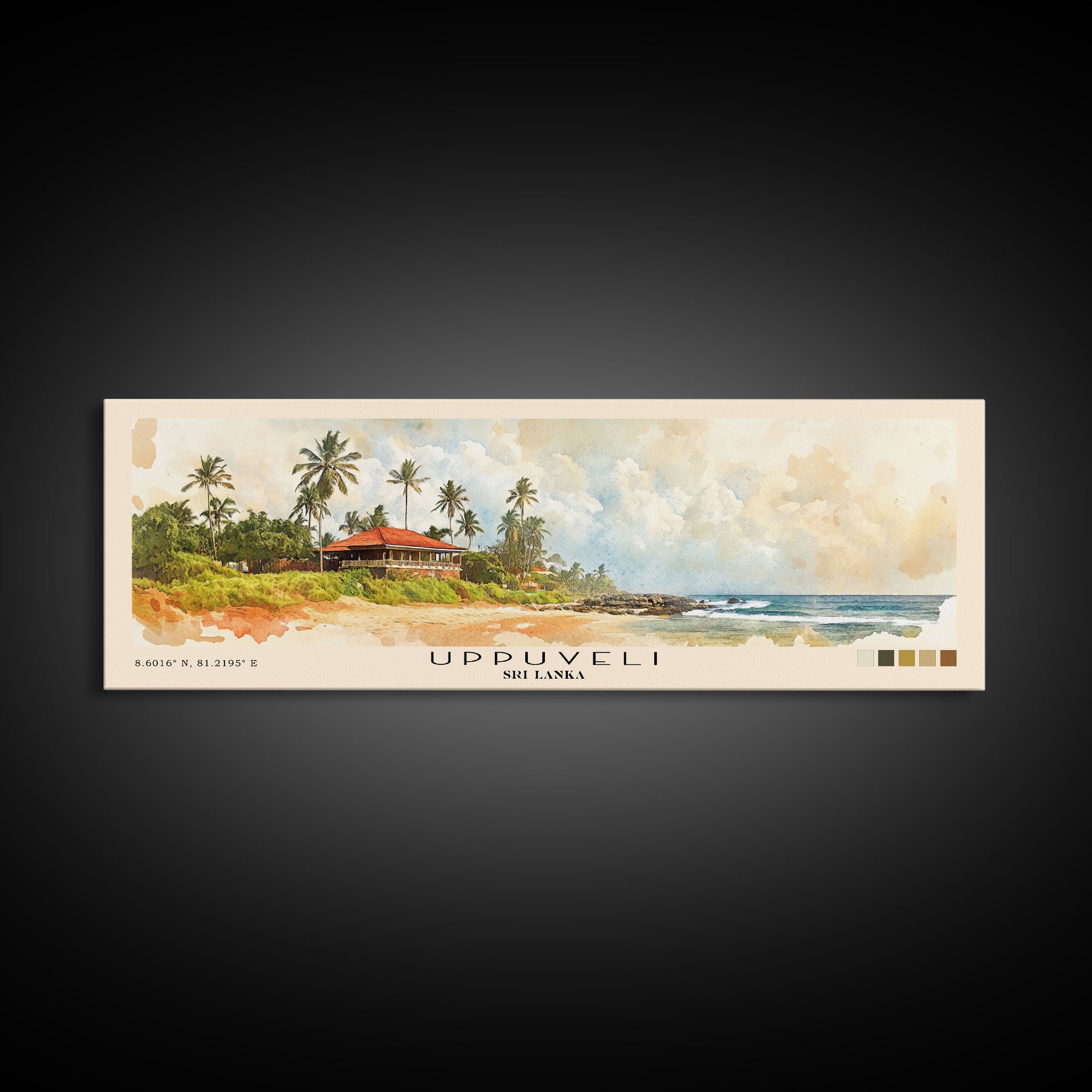 Uppuveli, Sri Lanka Watercolor Beach Print, Vacation Gift, Sri Lanka Wall Art, Beach Painting, Beach Decor, Beach Painting