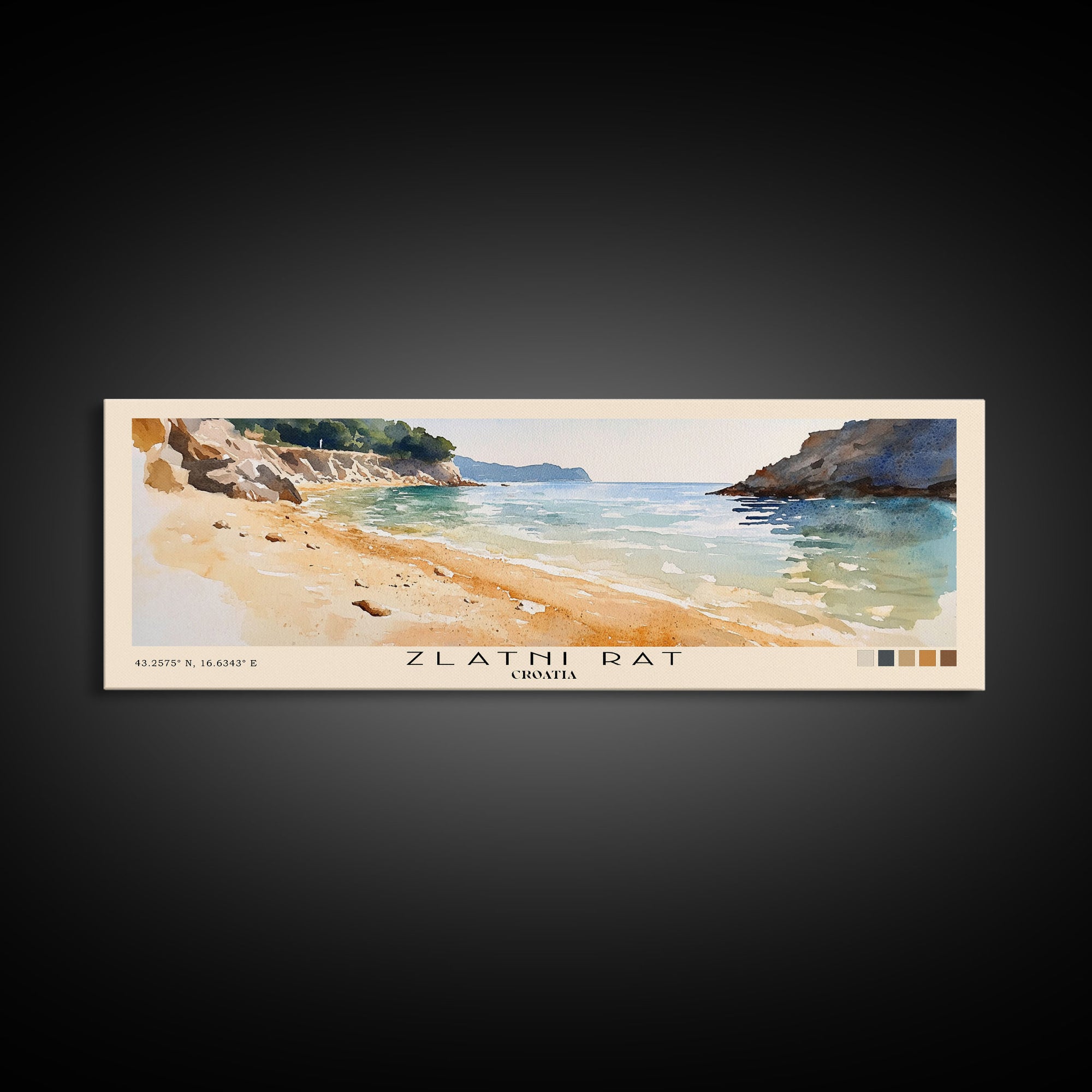 Zlatni Rat, Croatia Watercolor Print, Vacation Gift, Croatia Wall Art, Vacation Wall Art, Vacatation Memories, Beach Decor, Beach Or Lakehouse Art