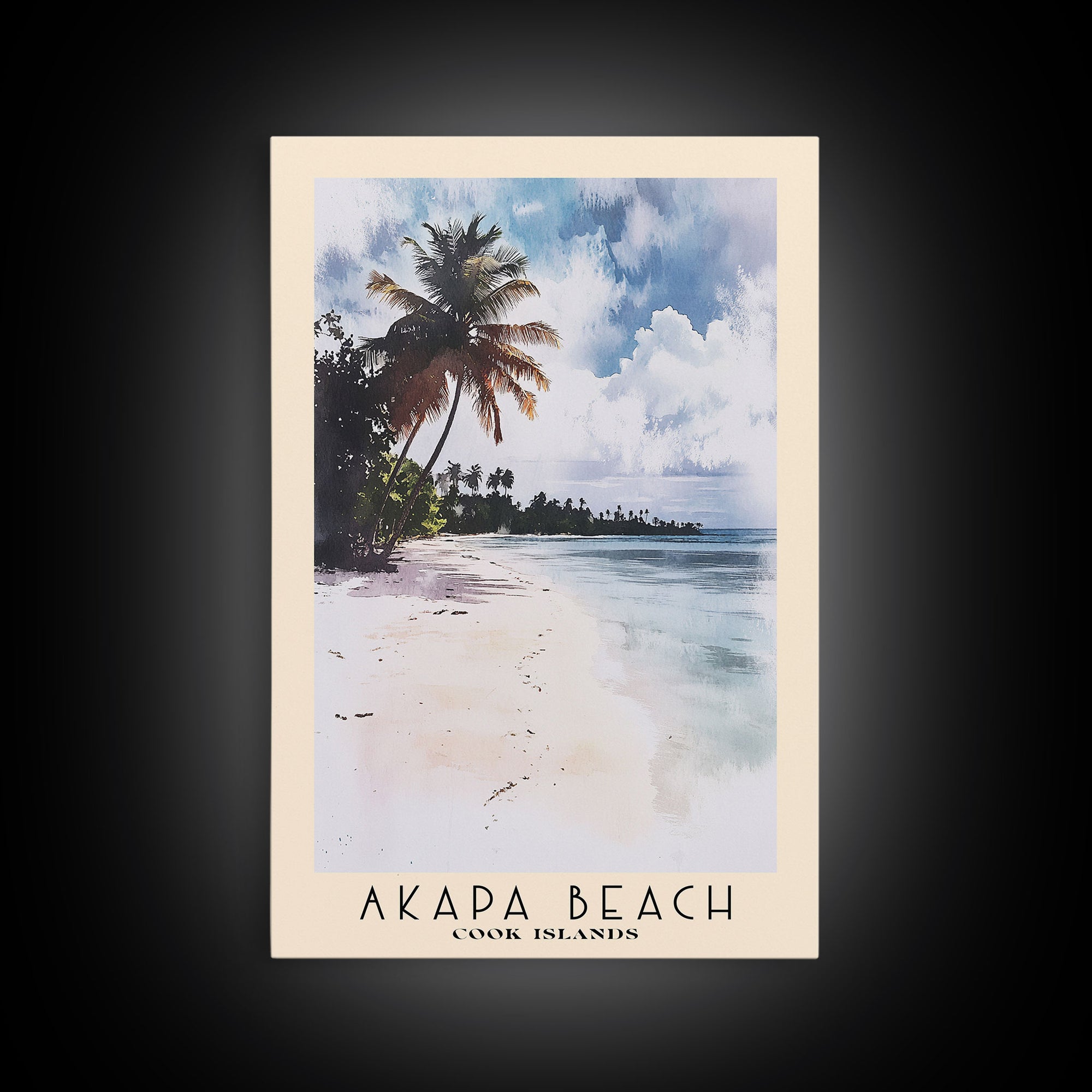 Akapa Beach, Cook Islands Watercolor Print, Vacation Gift, Cook Islands Wall Art, Beach Painting, Beach Decor, Beach Or Lakehouse Art