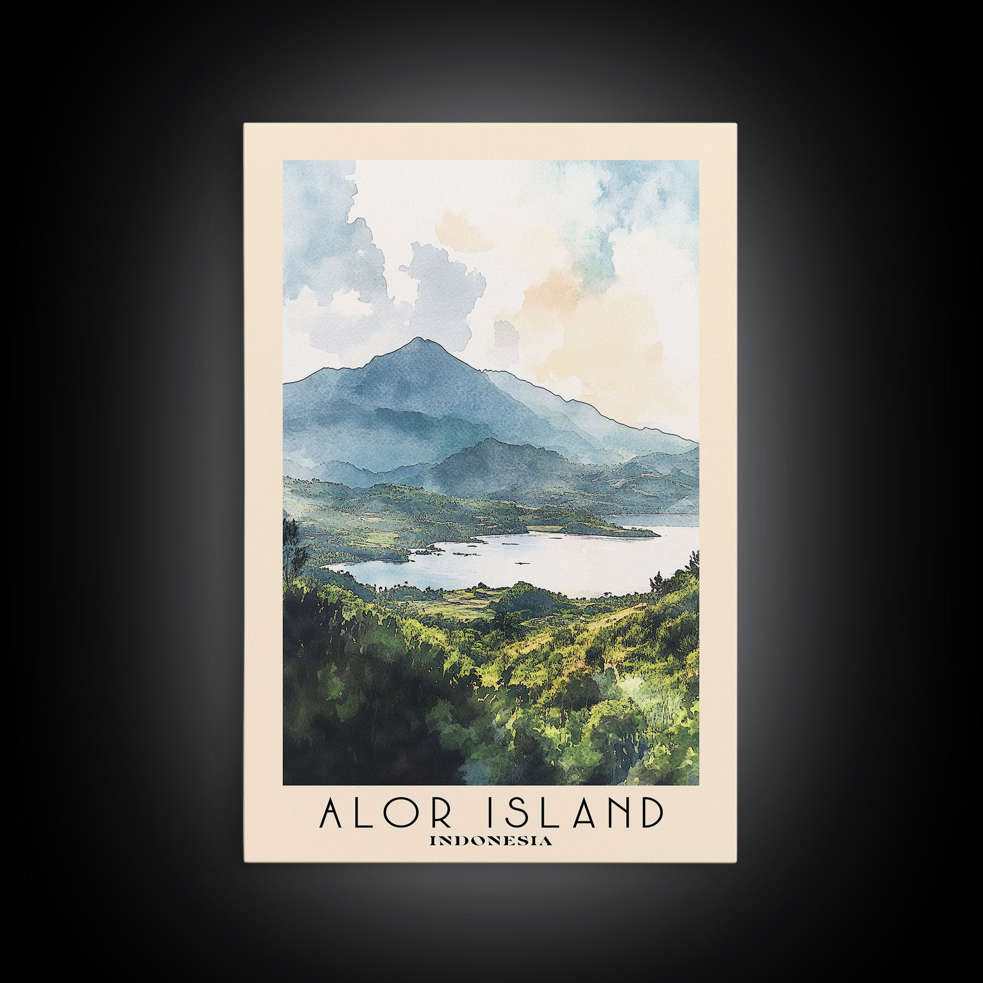 Alor Island, Indonesia Watercolor Print, Vacation Gift, Indonesia Wall Art, Beach Painting, Beach Decor, Beach Or Lakehouse Art