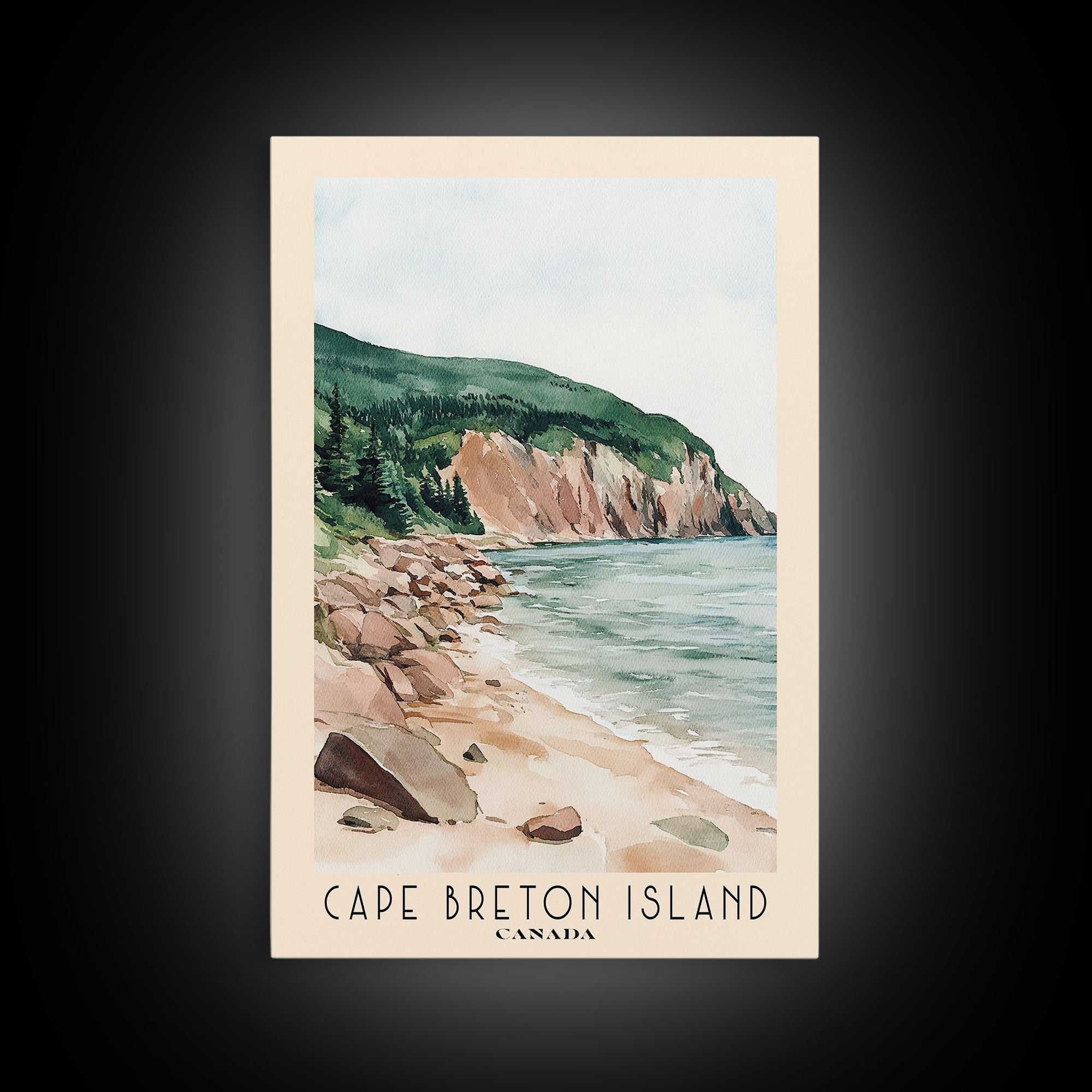 Cape Breton Island, Canada Watercolor Print, Vacation Gift, Canada Wall Art, Beach Painting, Beach Decor, Beach Or Lakehouse Art