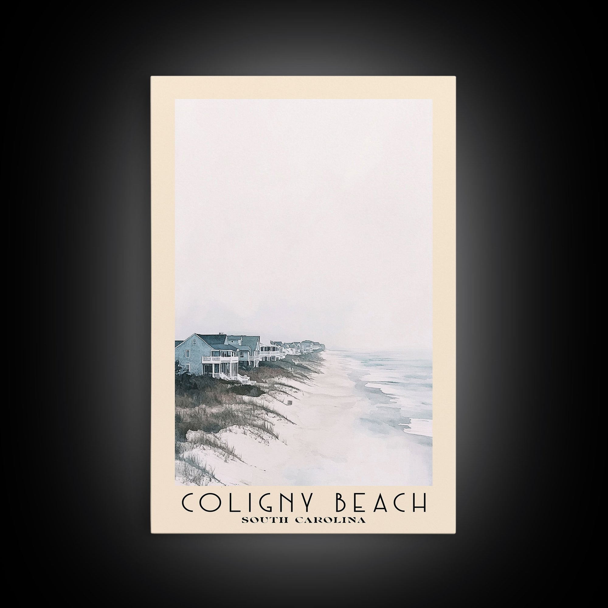 Coligny Beach, South Carolina Watercolor Print, Vacation Gift, South Carolina Wall Art, Beach Painting, Beach Decor, Large Wall Art, Wood Frame Art