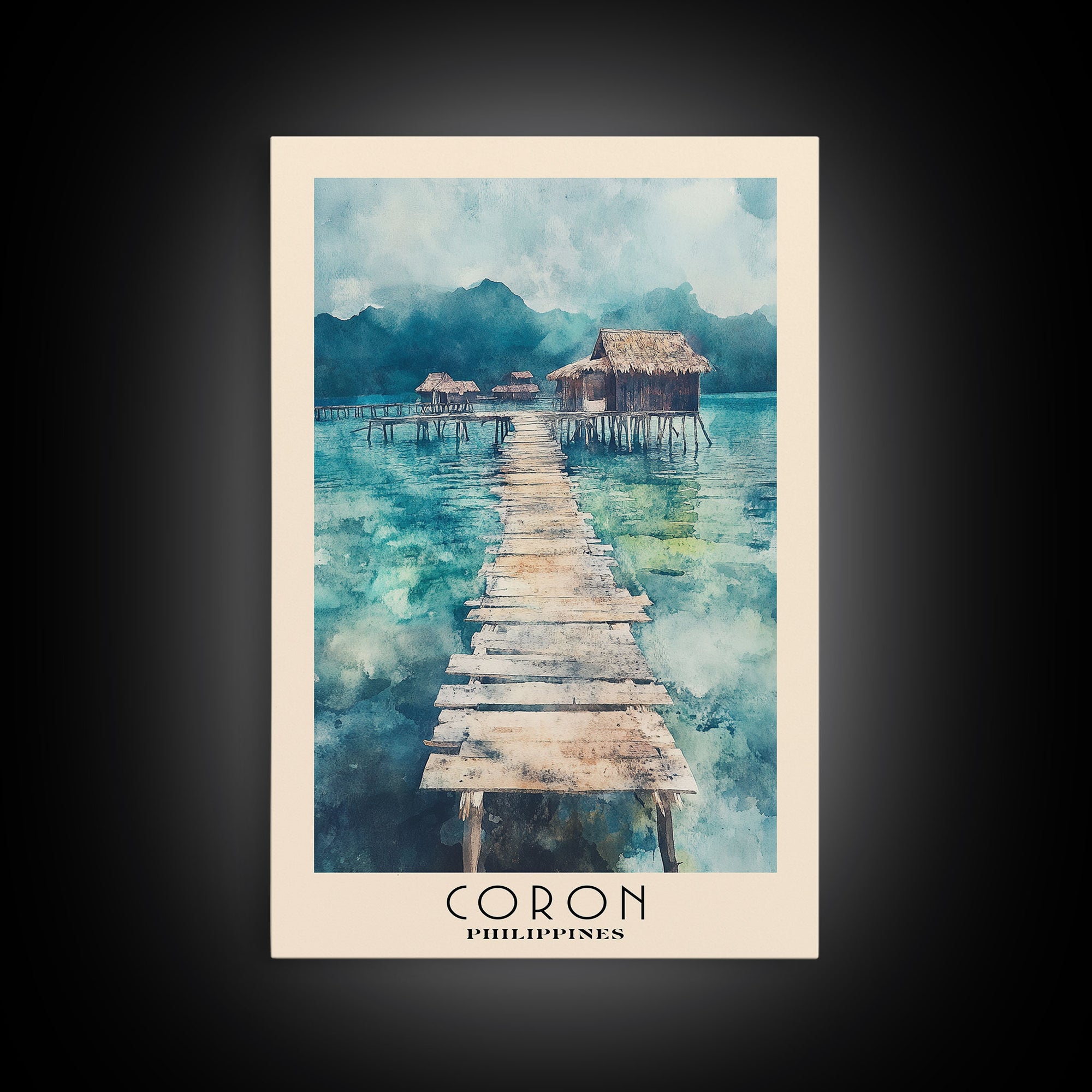 Coron, Philippines Watercolor Print, Vacation Gift, Philippines Wall Art, Vacation Wall Art, Vacatation Memories, Beach Decor, Beach Or Lakehouse Art