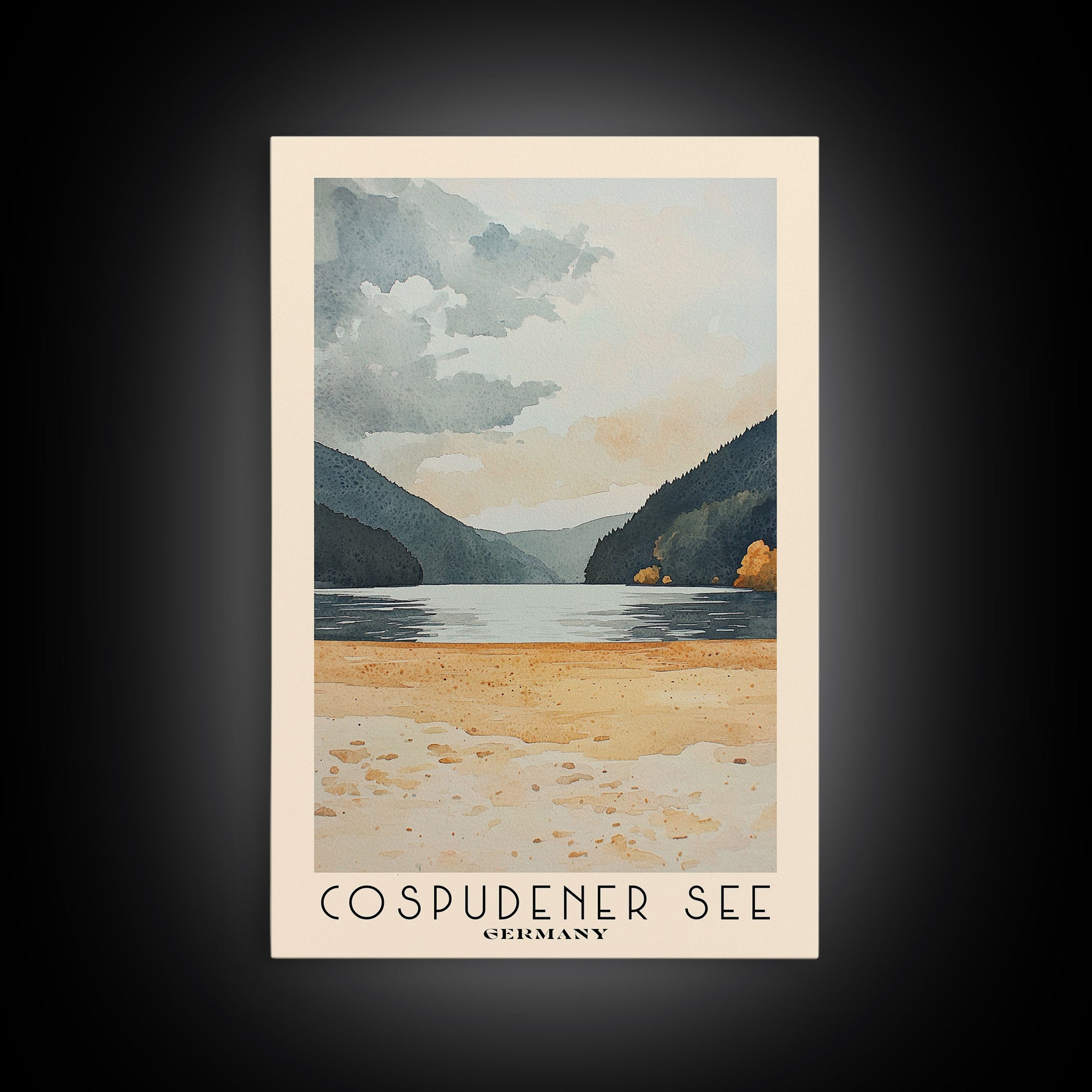 Cospudener See, Germany Watercolor Print, Vacation Gift, Germany Wall Art, Vacation Wall Art, Vacatation Memories, Beach Decor, Beach Or Lakehouse Art