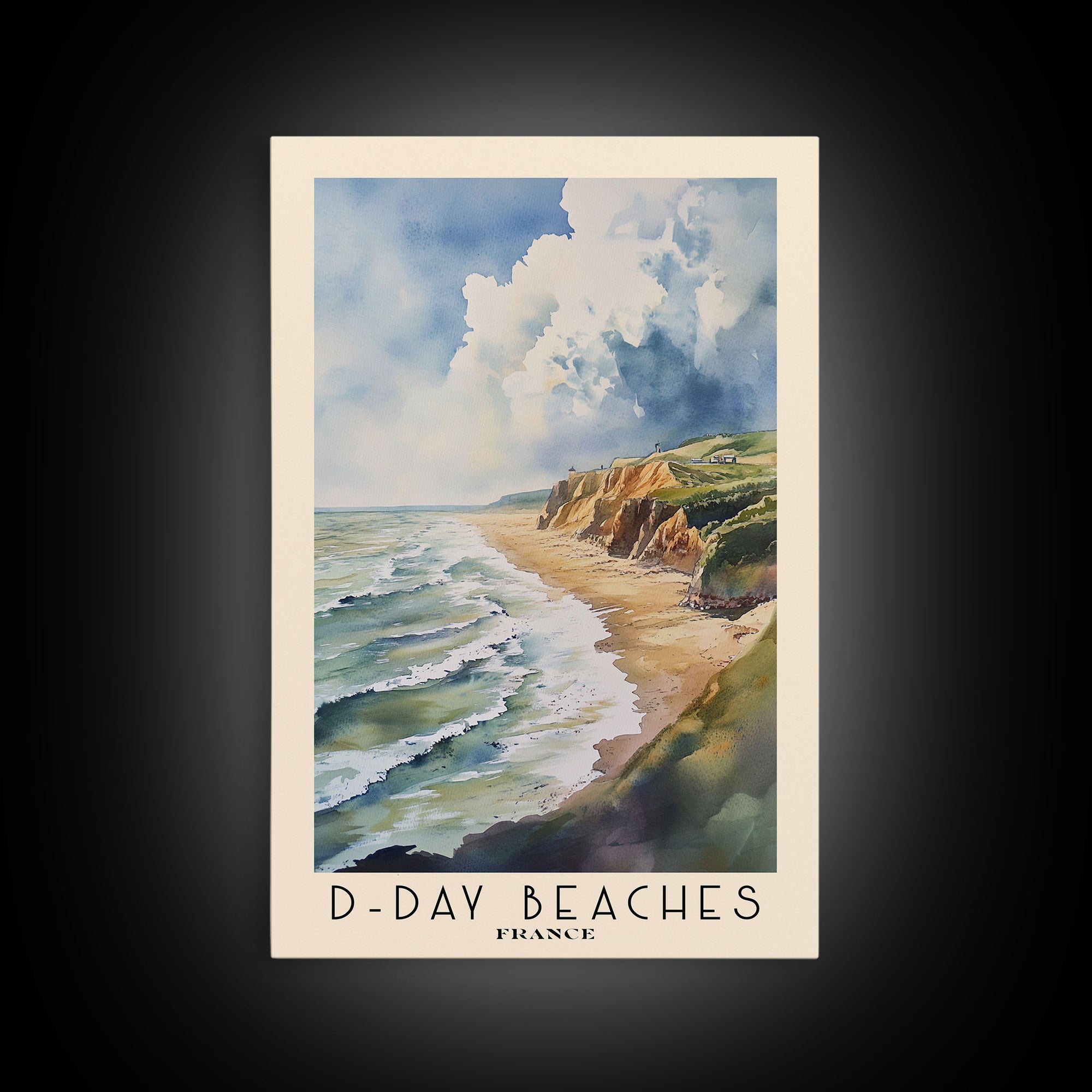 D-Day beaches, France Watercolor Print, Vacation Gift, France Wall Art, Vacation Wall Art, Vacatation Memories, Beach Decor, Beach Or Lakehouse Art