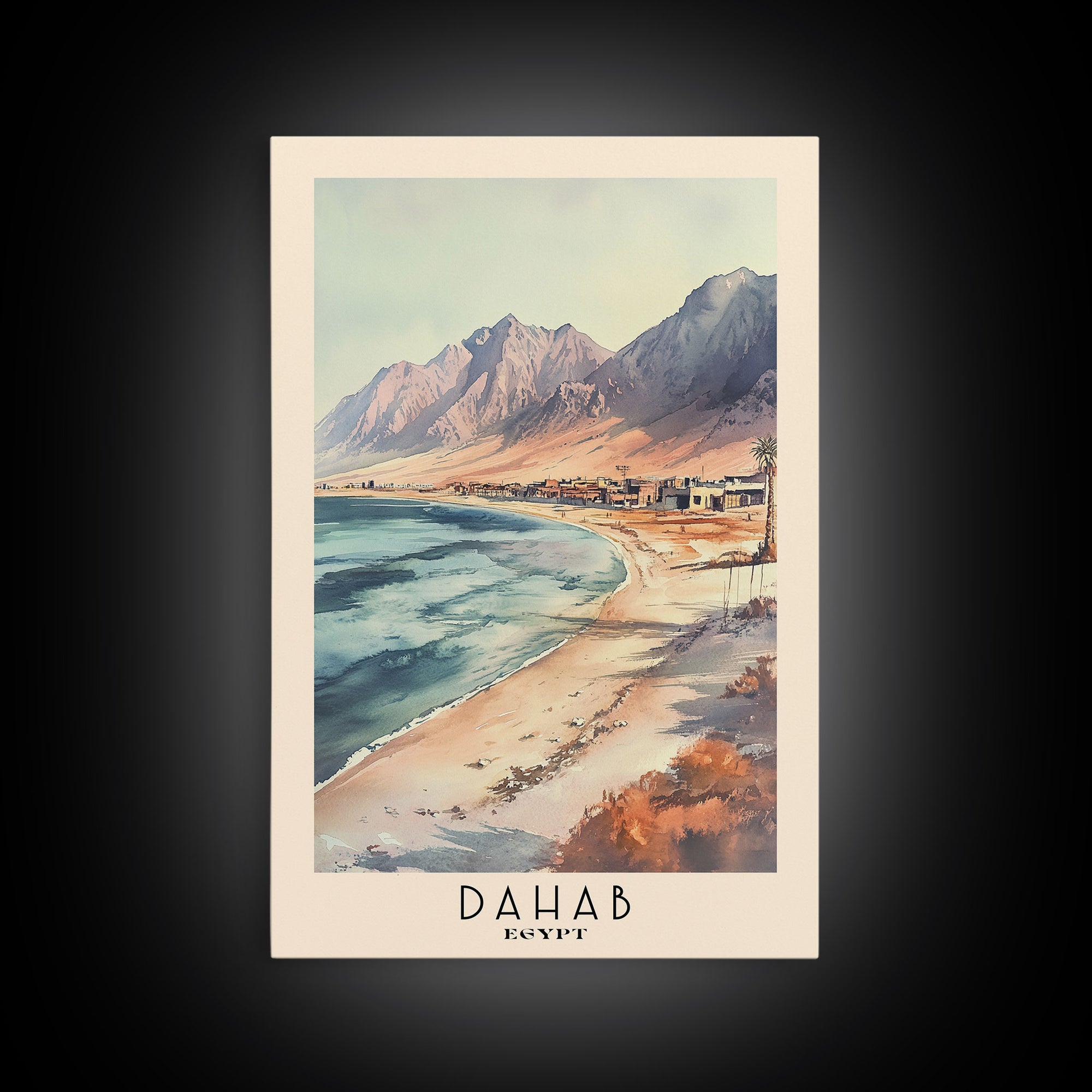 Dahab, Egypt Watercolor Print, Vacation Gift, Egypt Wall Art, Beach Painting, Beach Decor, Beach Or Lakehouse Art