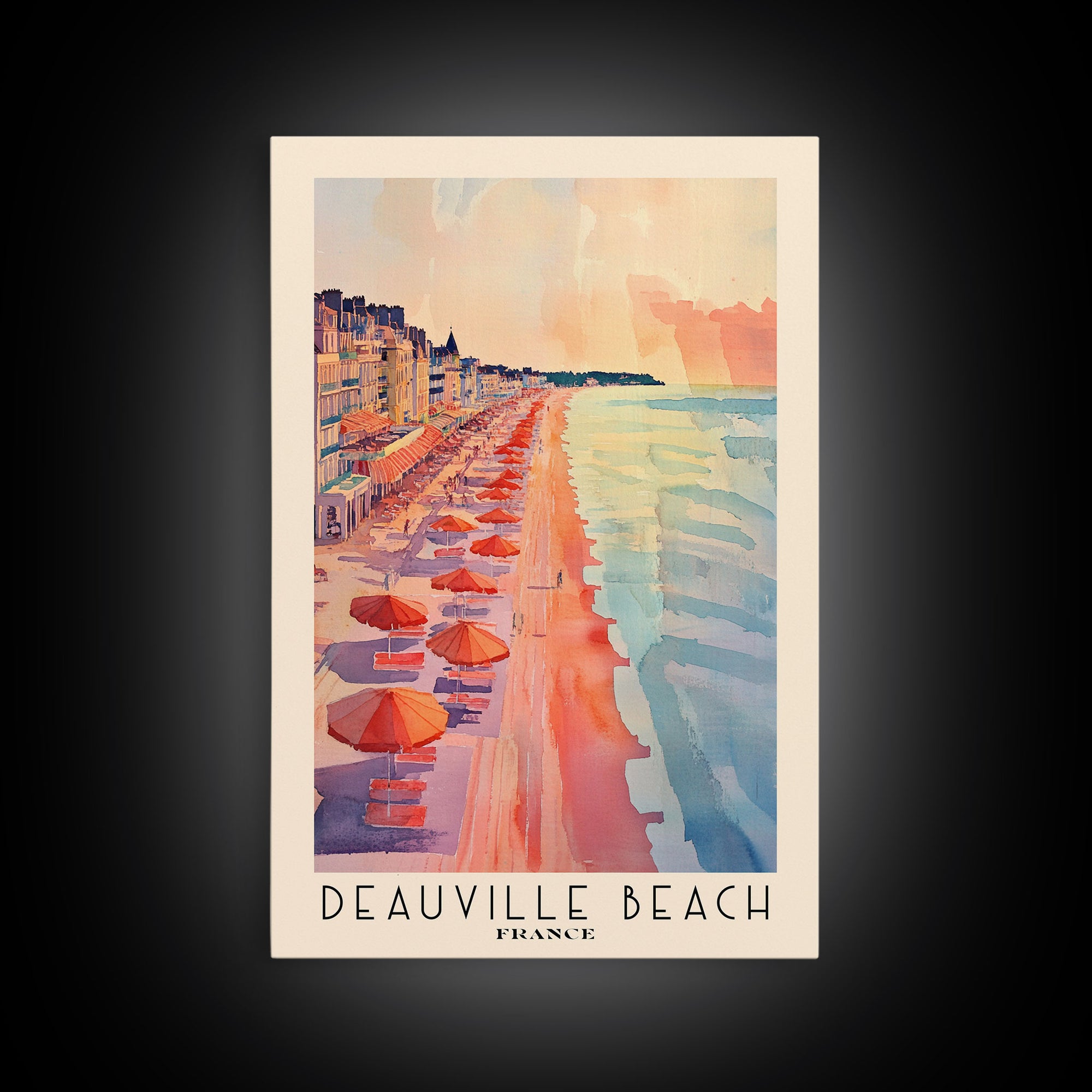 Deauville Beach, France Watercolor Print, Vacation Gift, France Wall Art, Beach Painting, Beach Decor, Beach Or Lakehouse Art