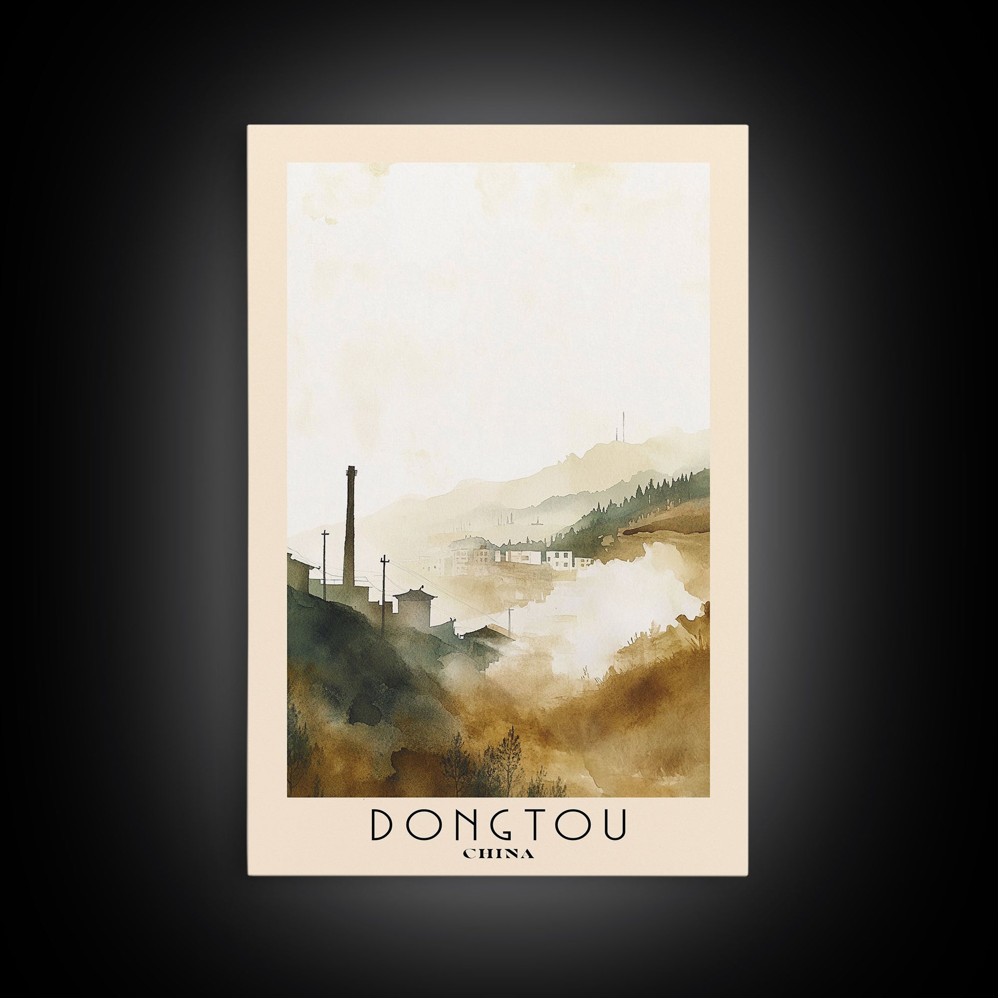 Dongtou, China Watercolor Print, Vacation Gift, China Wall Art, Beach Painting, Beach Decor, Large Wall Art, Wood Frame Art