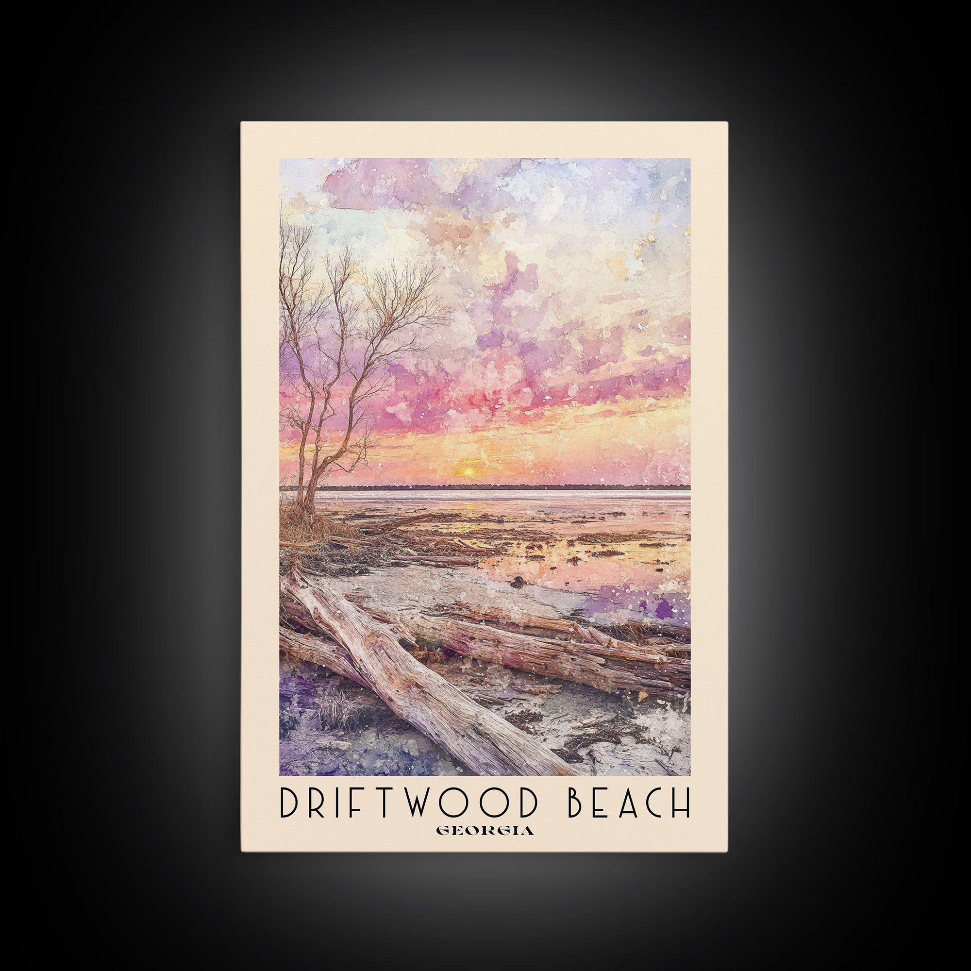 Driftwood Beach, Georgia Watercolor Print, Vacation Gift, Georgia Wall Art, Vacation Wall Art, Vacatation Memories, Beach Decor, Beach Or Lakehouse Art