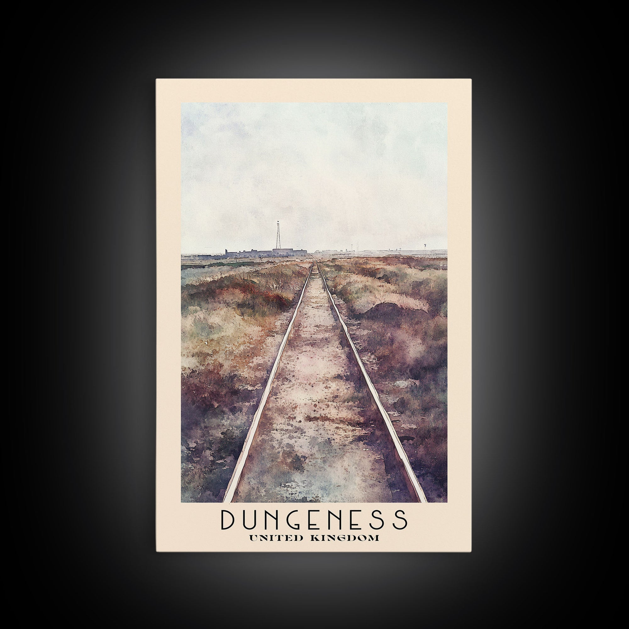 Dungeness, United Kingdom Watercolor Beach Print, Vacation Gift, United Kingdom Wall Art, Beach Painting, Beach Decor, Beach Painting