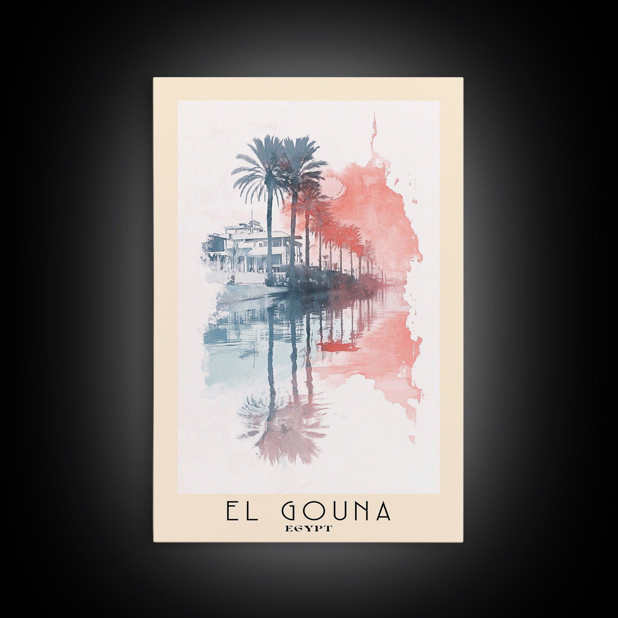 El Gouna, Egypt Watercolor Print, Vacation Gift, Egypt Wall Art, Beach Painting, Beach Decor, Beach Or Lakehouse Art