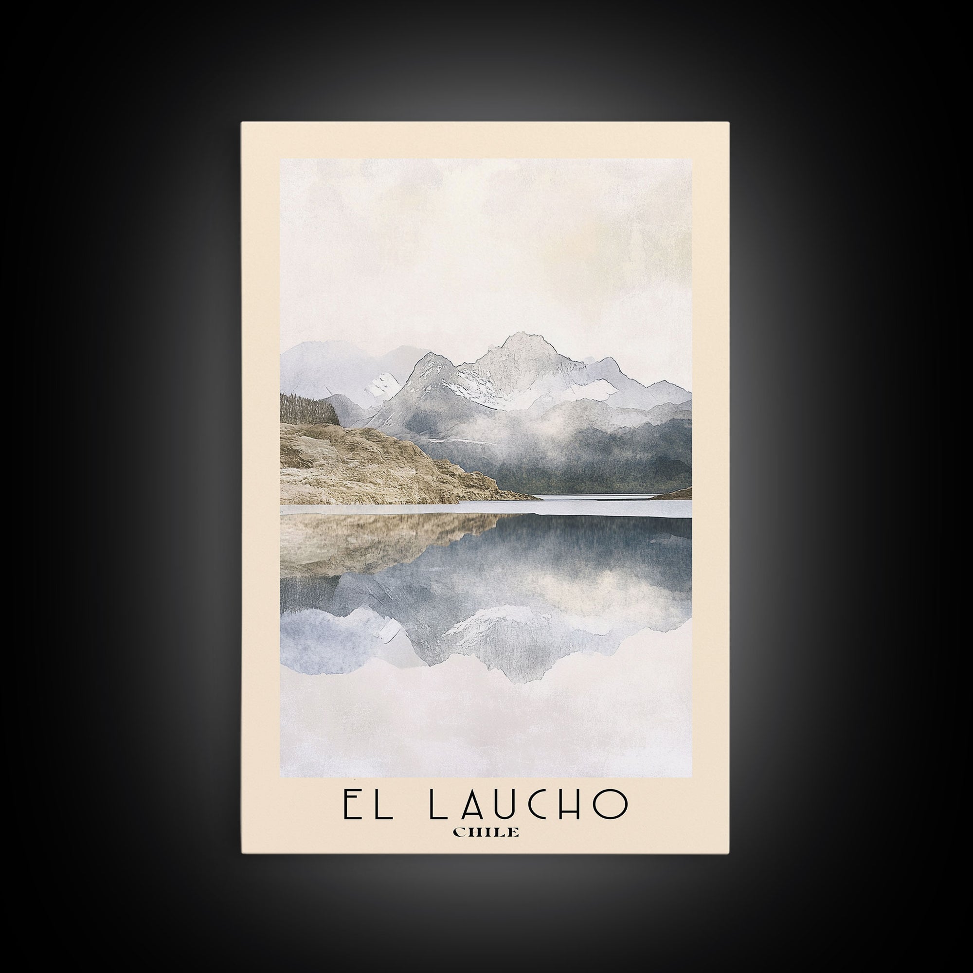 El Laucho, Chile Watercolor Print, Vacation Gift, Chile Wall Art, Beach Painting, Beach Decor, Large Wall Art, Wood Frame Art