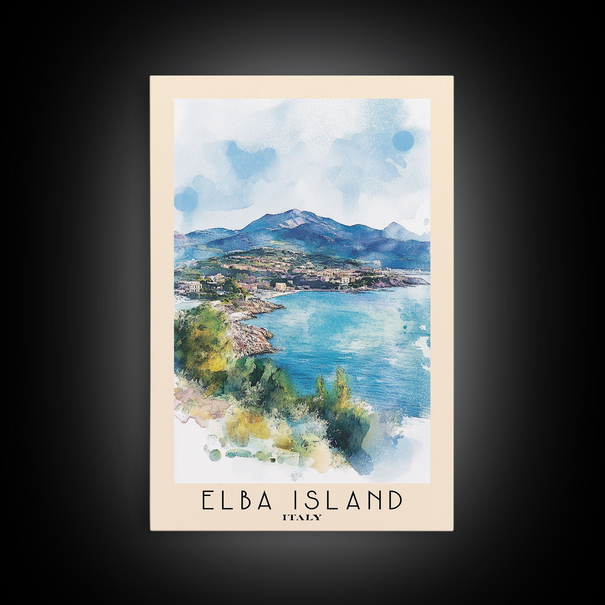 Elba Island, Italy Watercolor Print, Vacation Gift, Italy Wall Art, Beach Painting, Beach Decor, Beach Or Lakehouse Art