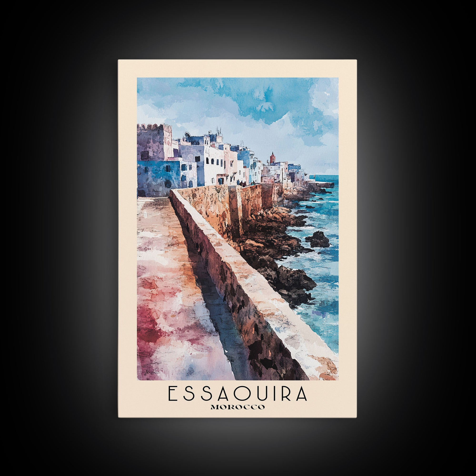 Essaouira, Morocco Watercolor Print, Vacation Gift, Morocco Wall Art, Beach Painting, Beach Decor, Beach Or Lakehouse Art