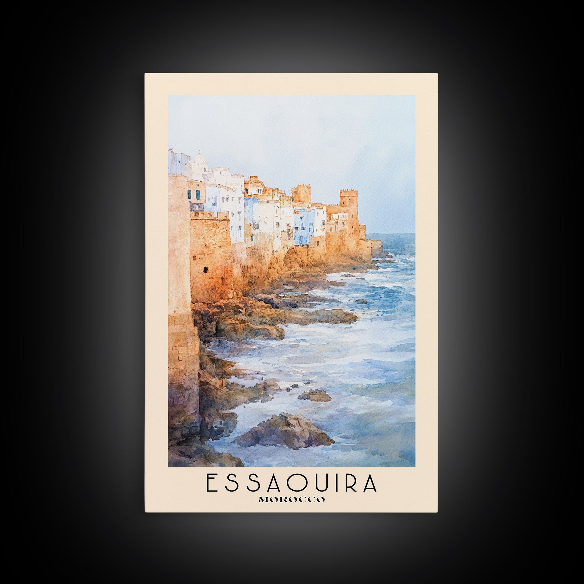 Essaouira, Morocco Watercolor Beach Print, Vacation Gift, Morocco Wall Art, Beach Painting, Beach Decor, Beach Painting