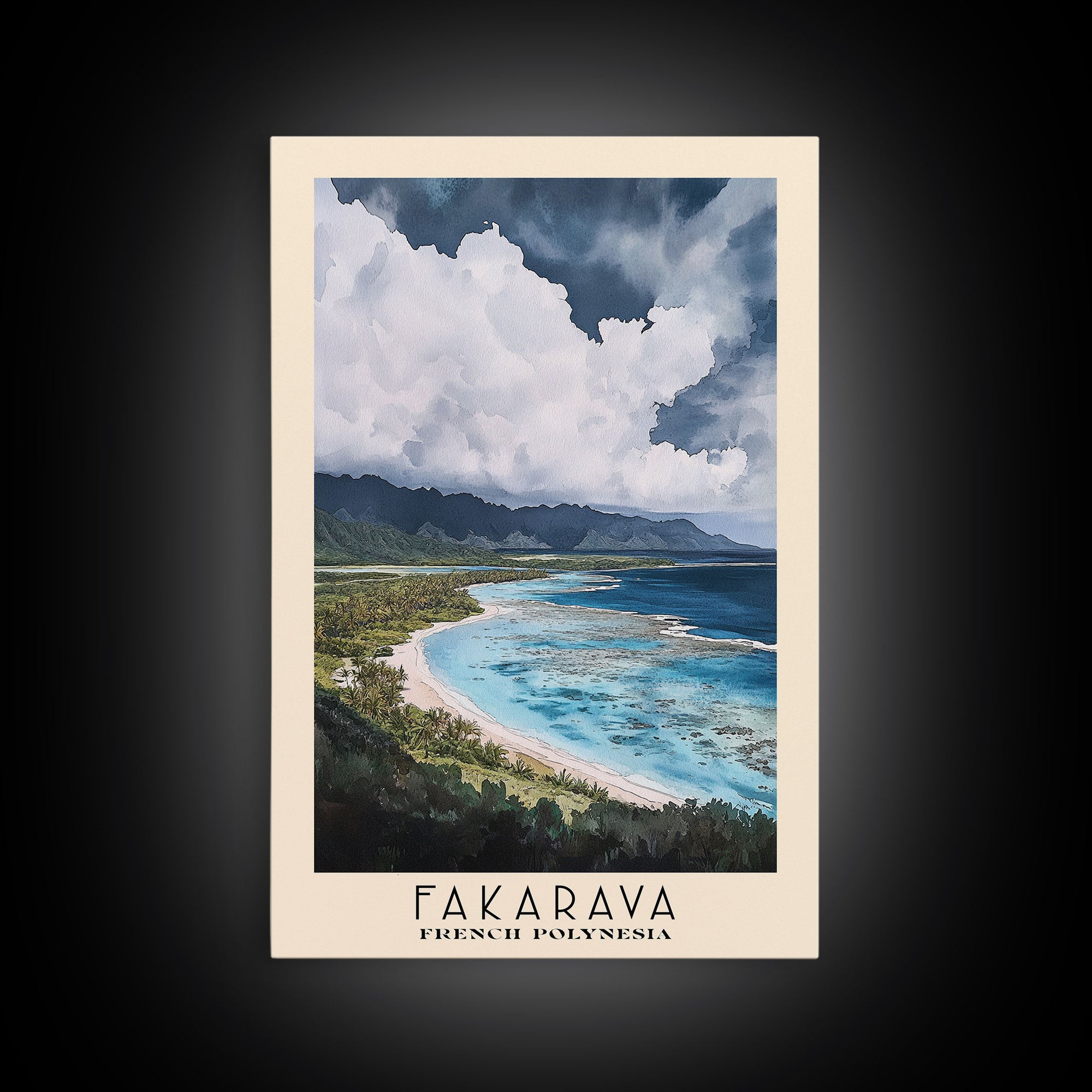 Fakarava, French Polynesia Watercolor Print, Vacation Gift, French Polynesia Wall Art, Vacation Wall Art, Vacatation Memories, Beach Decor, Beach Or Lakehouse Art