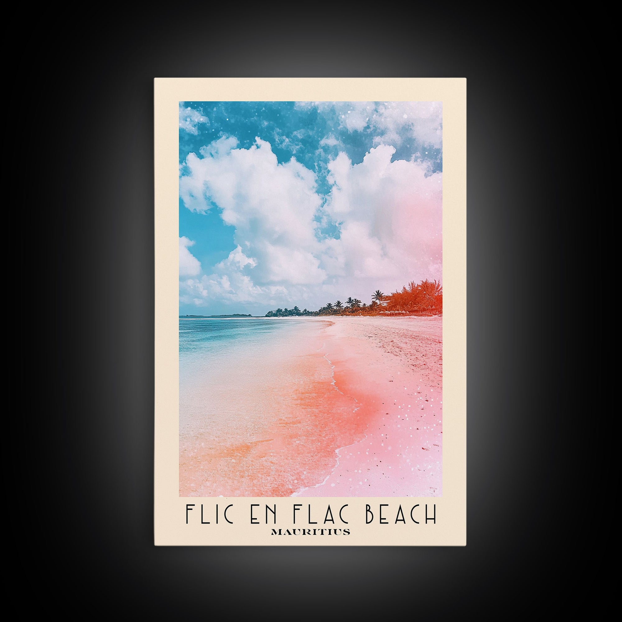 Flic en Flac Beach, Mauritius Watercolor Beach Print, Vacation Gift, Mauritius Wall Art, Beach Painting, Beach Decor, Beach Painting