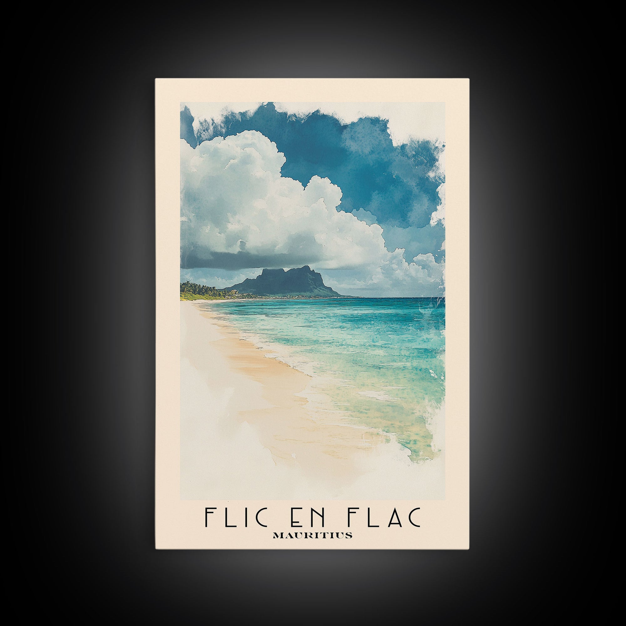 Flic en Flac, Mauritius Watercolor Print, Vacation Gift, Mauritius Wall Art, Beach Painting, Beach Decor, Beach Or Lakehouse Art