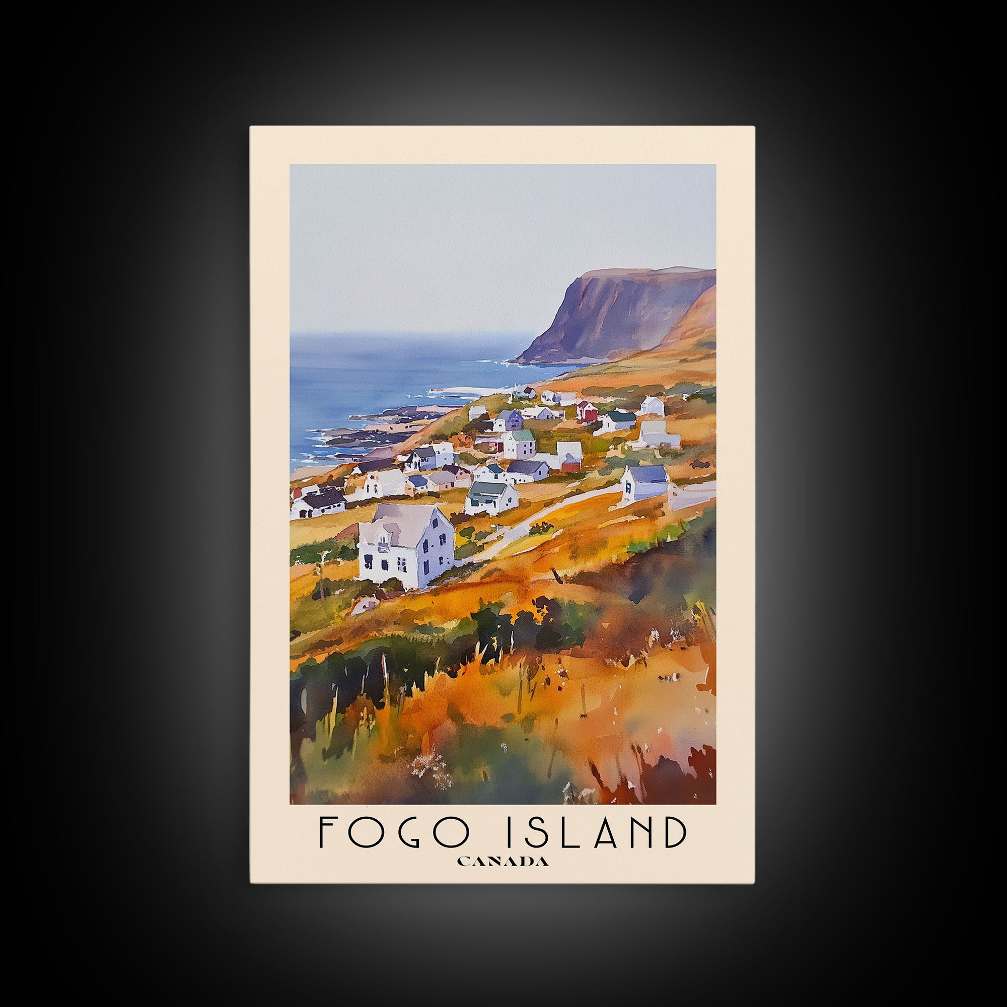 Fogo Island, Canada Watercolor Print, Vacation Gift, Canada Wall Art, Vacation Wall Art, Vacatation Memories, Beach Decor, Beach Or Lakehouse Art