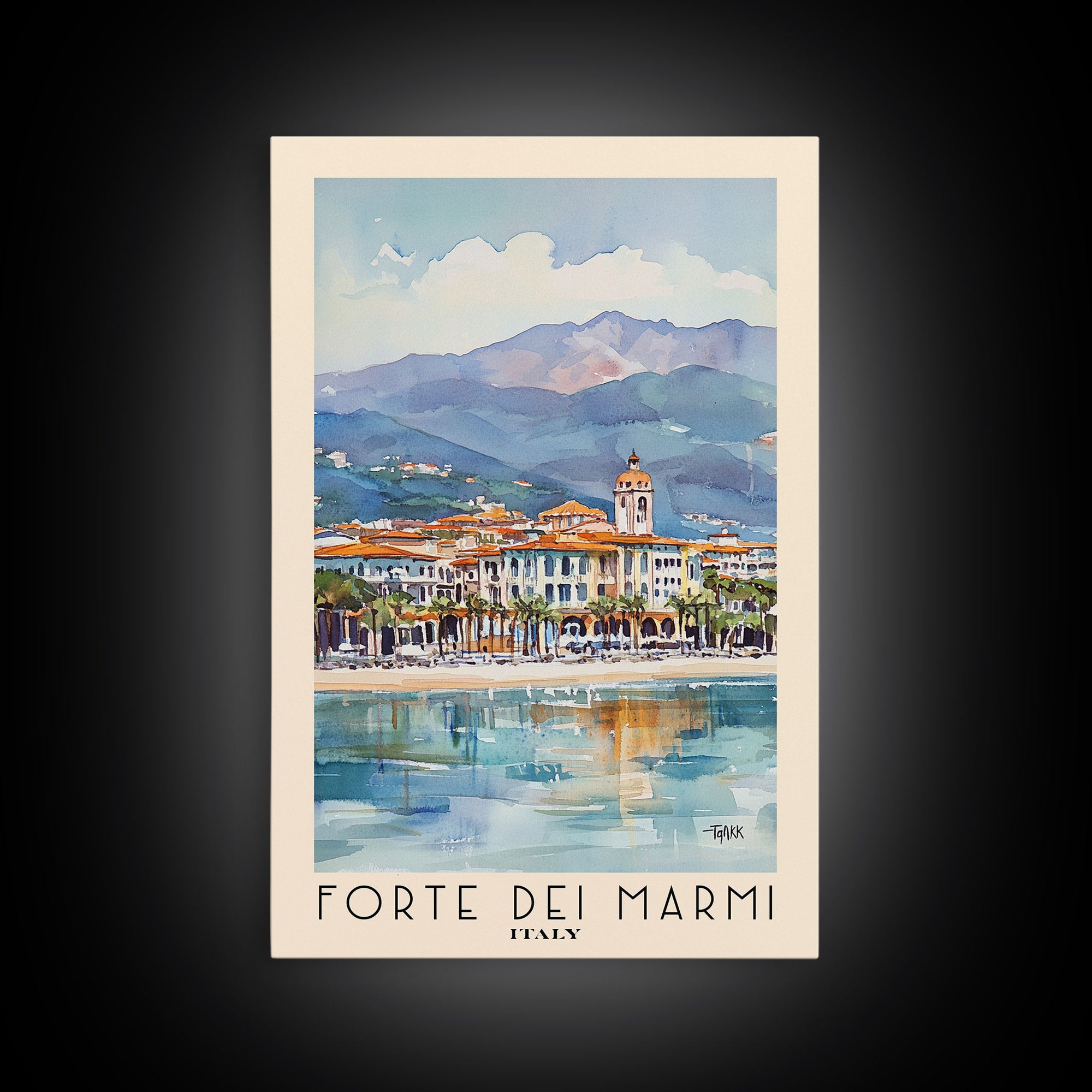 Forte dei Marmi, Italy Watercolor Print, Vacation Gift, Italy Wall Art, Vacation Wall Art, Vacatation Memories, Beach Decor, Beach Or Lakehouse Art