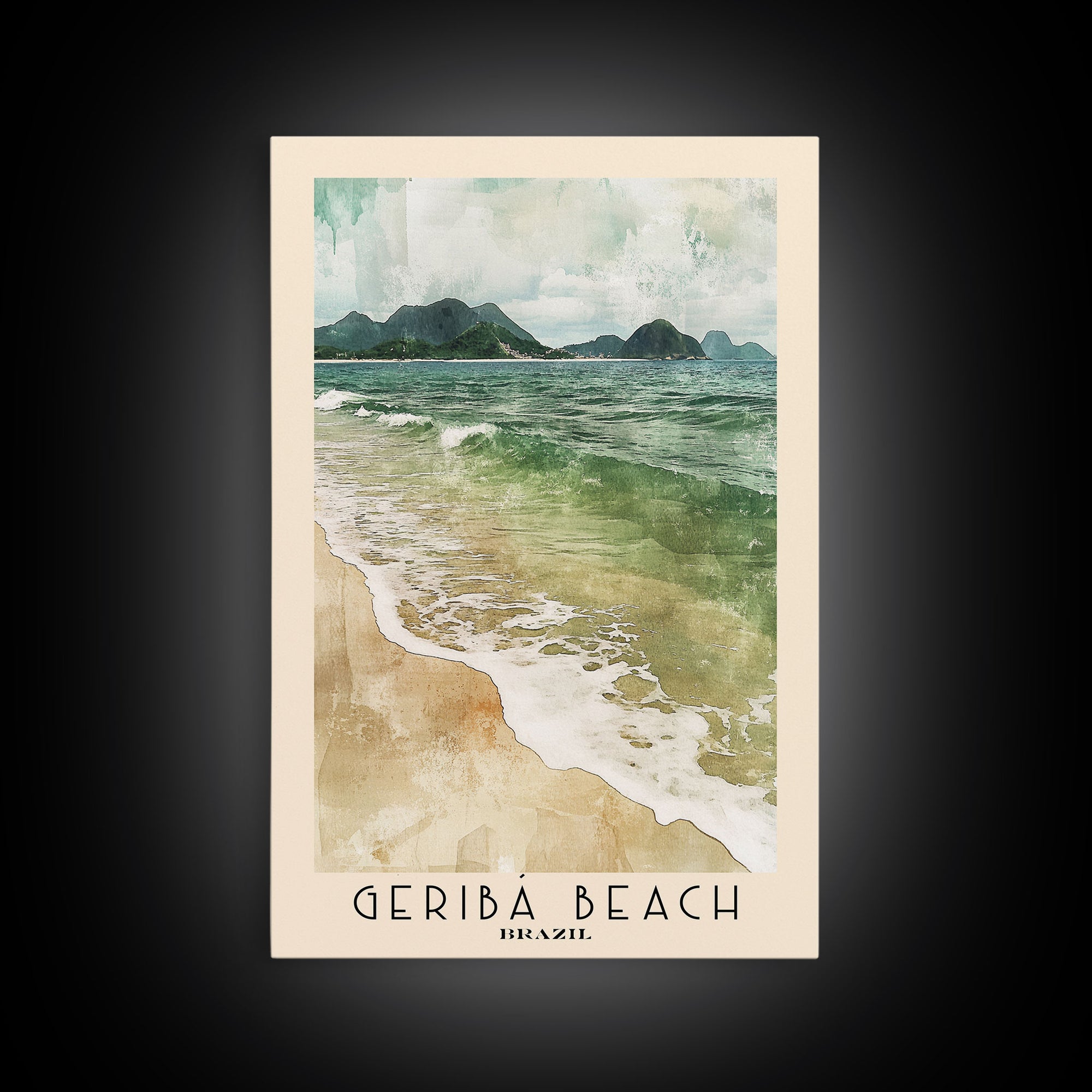 Geribá Beach, Brazil Watercolor Print, Vacation Gift, Brazil Wall Art, Vacation Wall Art, Vacatation Memories, Beach Decor, Beach Or Lakehouse Art