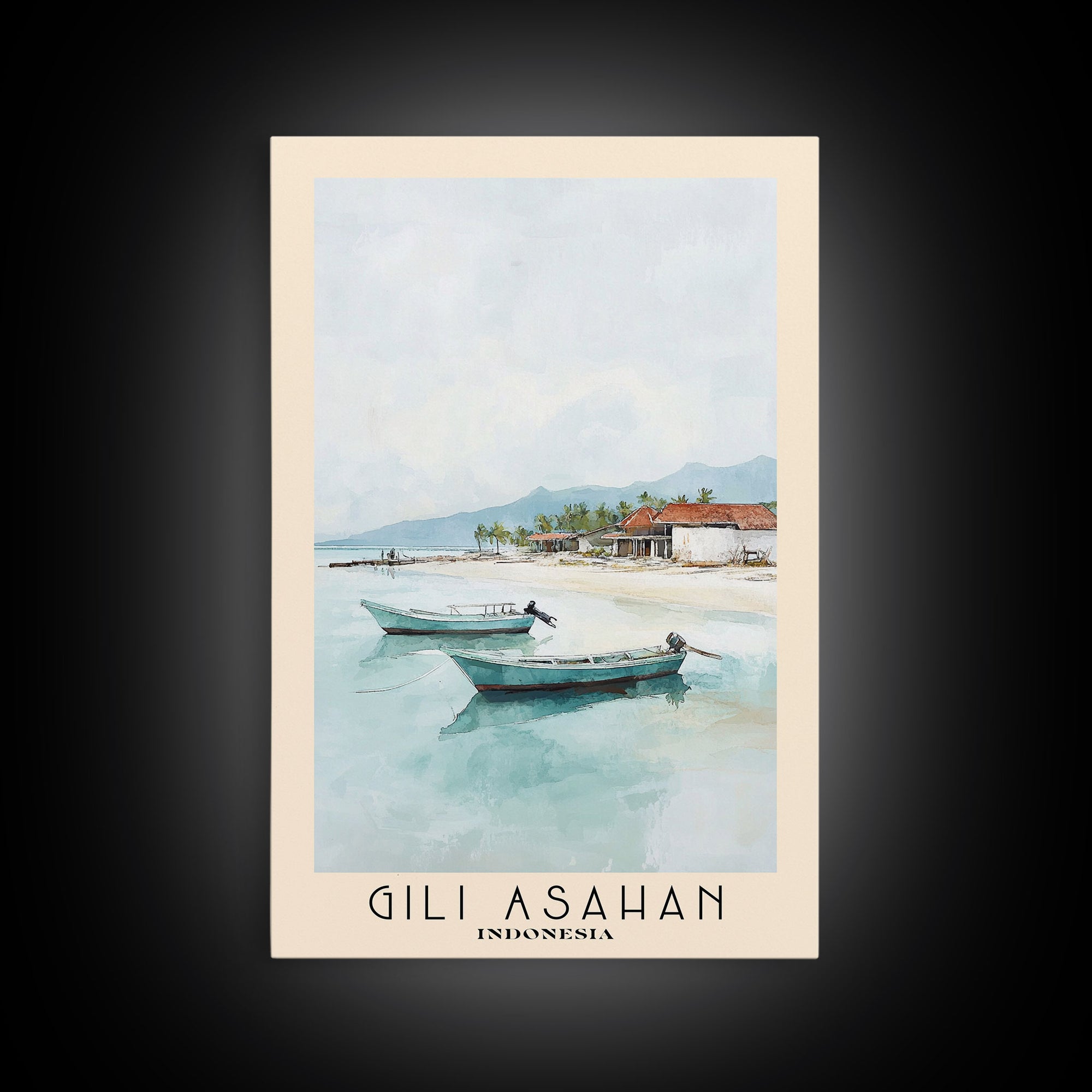 Gili Asahan, Indonesia Watercolor Print, Vacation Gift, Indonesia Wall Art, Beach Painting, Beach Decor, Beach Or Lakehouse Art