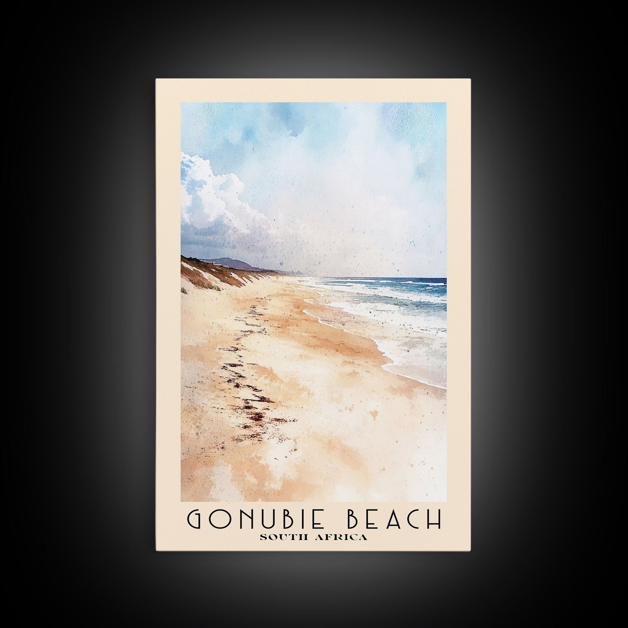 Gonubie Beach, South Africa Watercolor Print, Vacation Gift, South Africa Wall Art, Beach Painting, Beach Decor, Beach Or Lakehouse Art