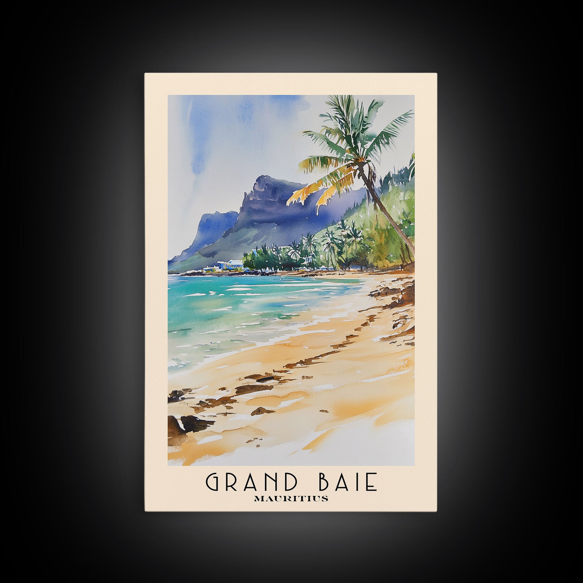 Grand Baie, Mauritius Watercolor Print, Vacation Gift, Mauritius Wall Art, Vacation Wall Art, Vacatation Memories, Beach Decor, Beach Or Lakehouse Art