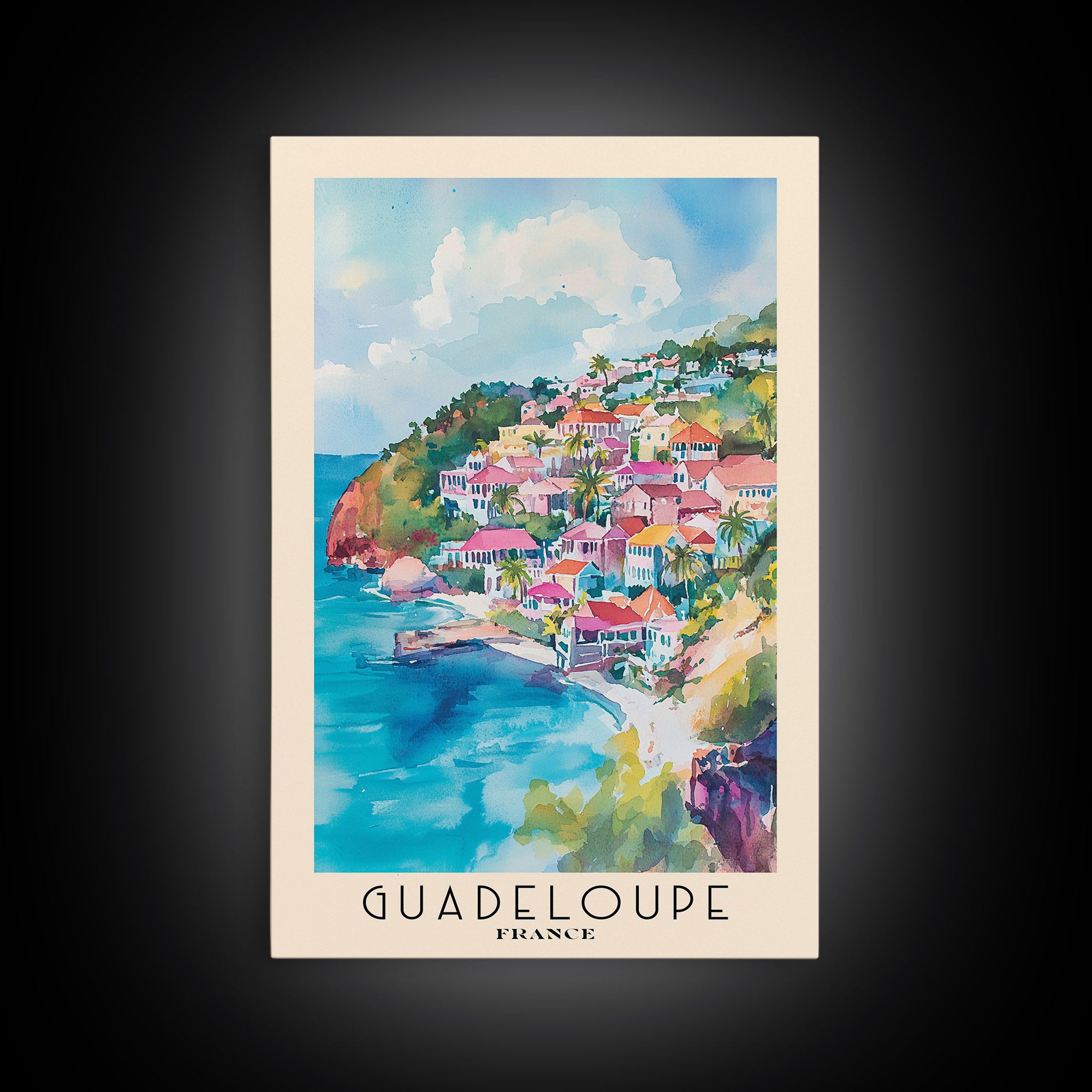 Guadeloupe, France Watercolor Print, Vacation Gift, France Wall Art, Vacation Wall Art, Vacatation Memories, Beach Decor, Beach Or Lakehouse Art