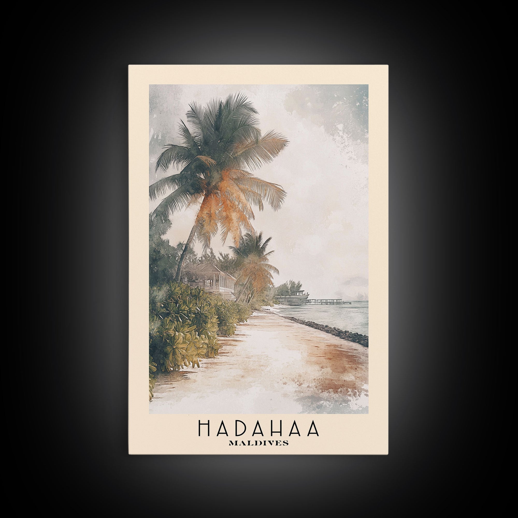 Hadahaa, Maldives Watercolor Print, Vacation Gift, Maldives Wall Art, Vacation Wall Art, Vacatation Memories, Beach Decor, Beach Or Lakehouse Art