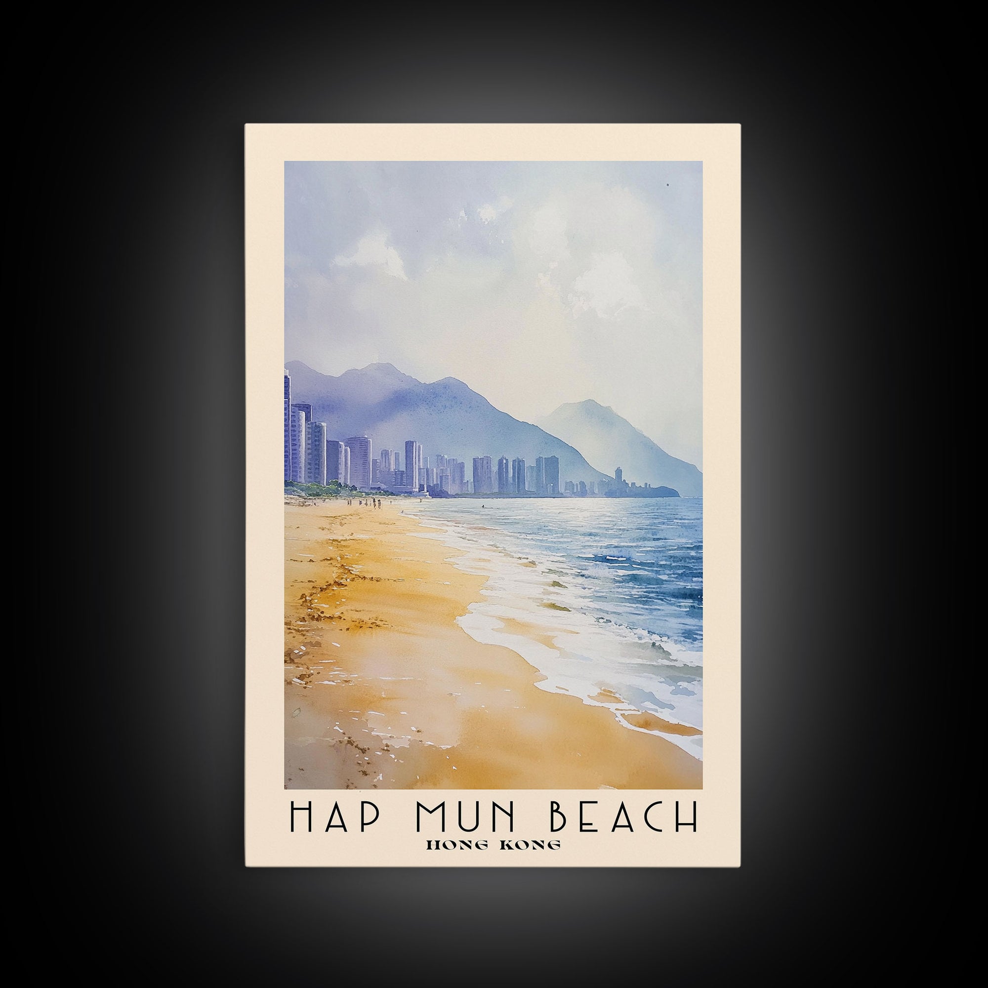 Hap Mun Beach, Hong Kong Watercolor Print, Vacation Gift, Hong Kong Wall Art, Beach Painting, Beach Decor, Beach Or Lakehouse Art