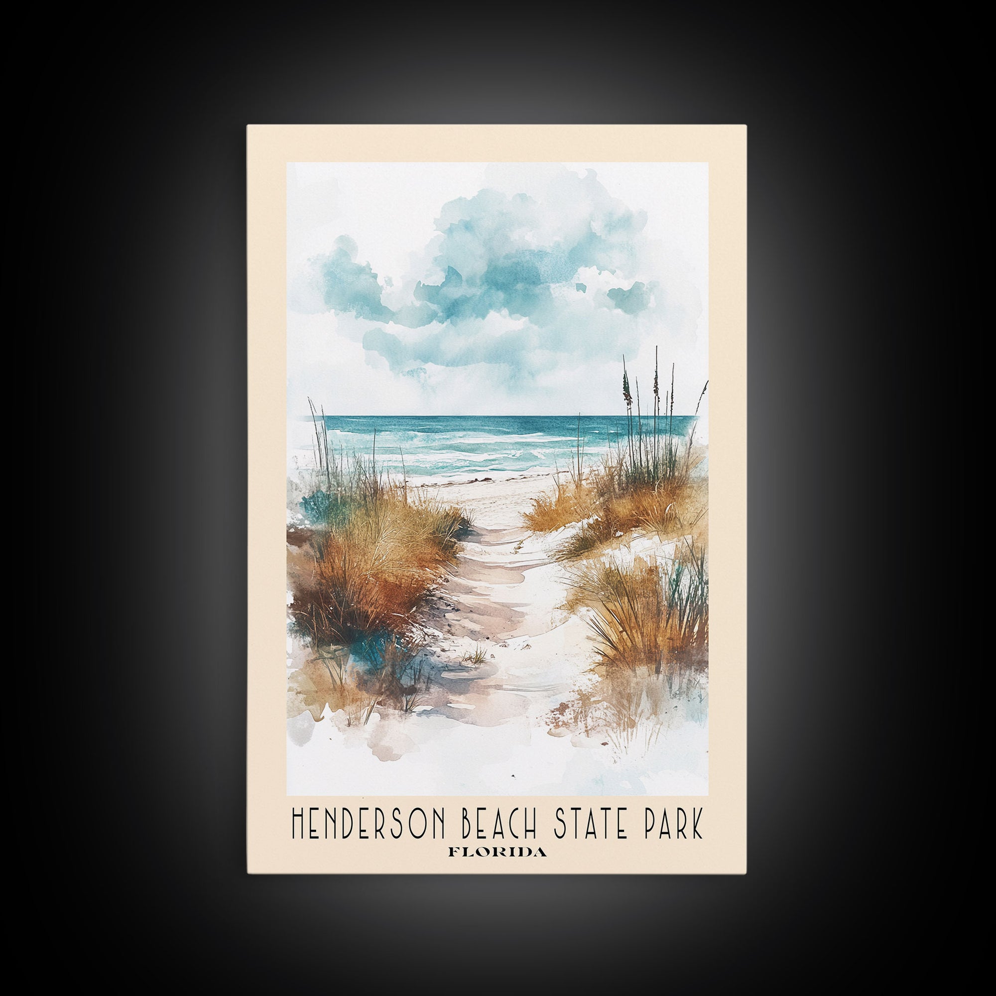 Henderson Beach State Park, Florida Watercolor Print, Vacation Gift, Florida Wall Art, Beach Painting, Beach Decor, Beach Or Lakehouse Art