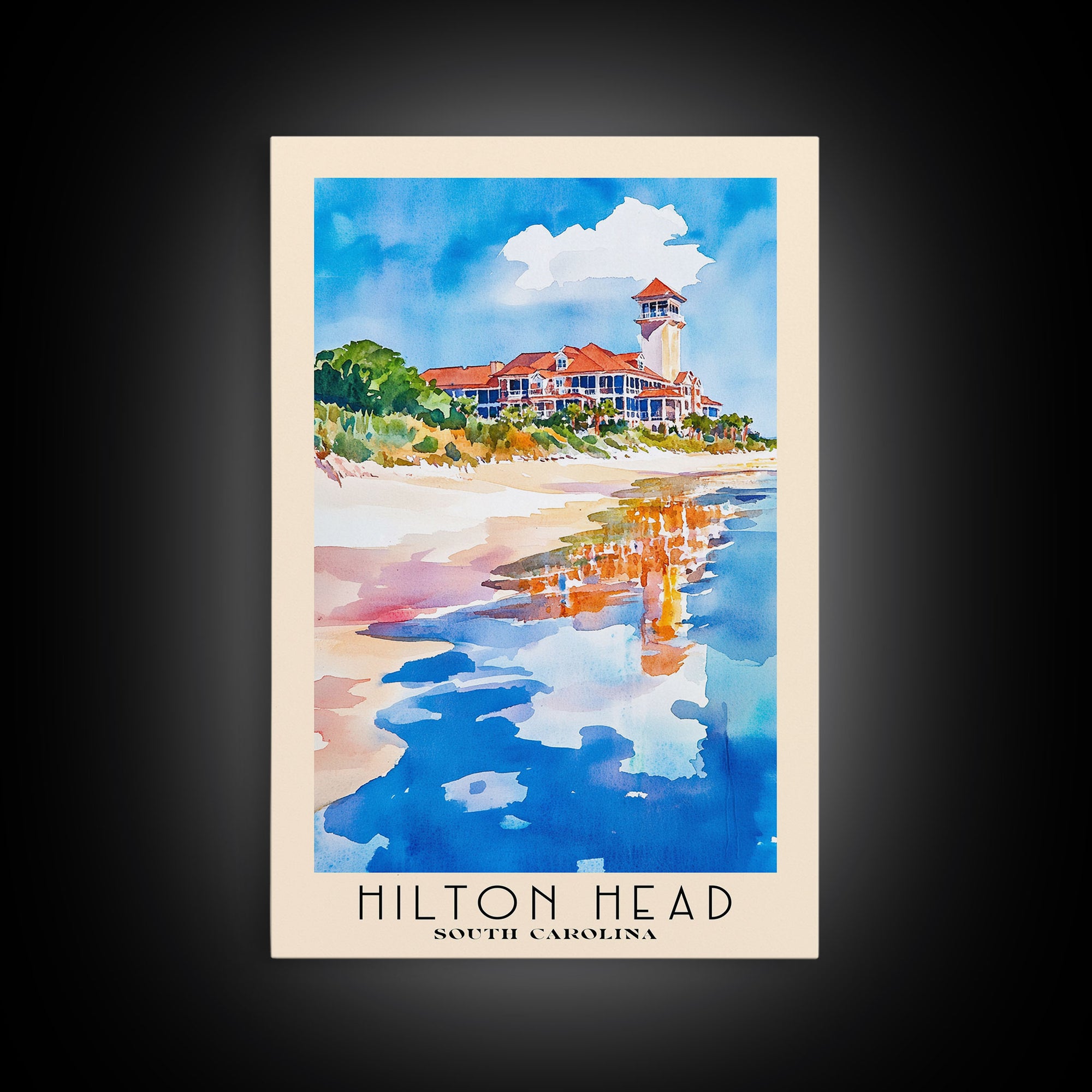 Hilton Head, South Carolina Watercolor Print, Vacation Gift, South Carolina Wall Art, Vacation Wall Art, Vacatation Memories, Beach Decor, Beach Or Lakehouse Art