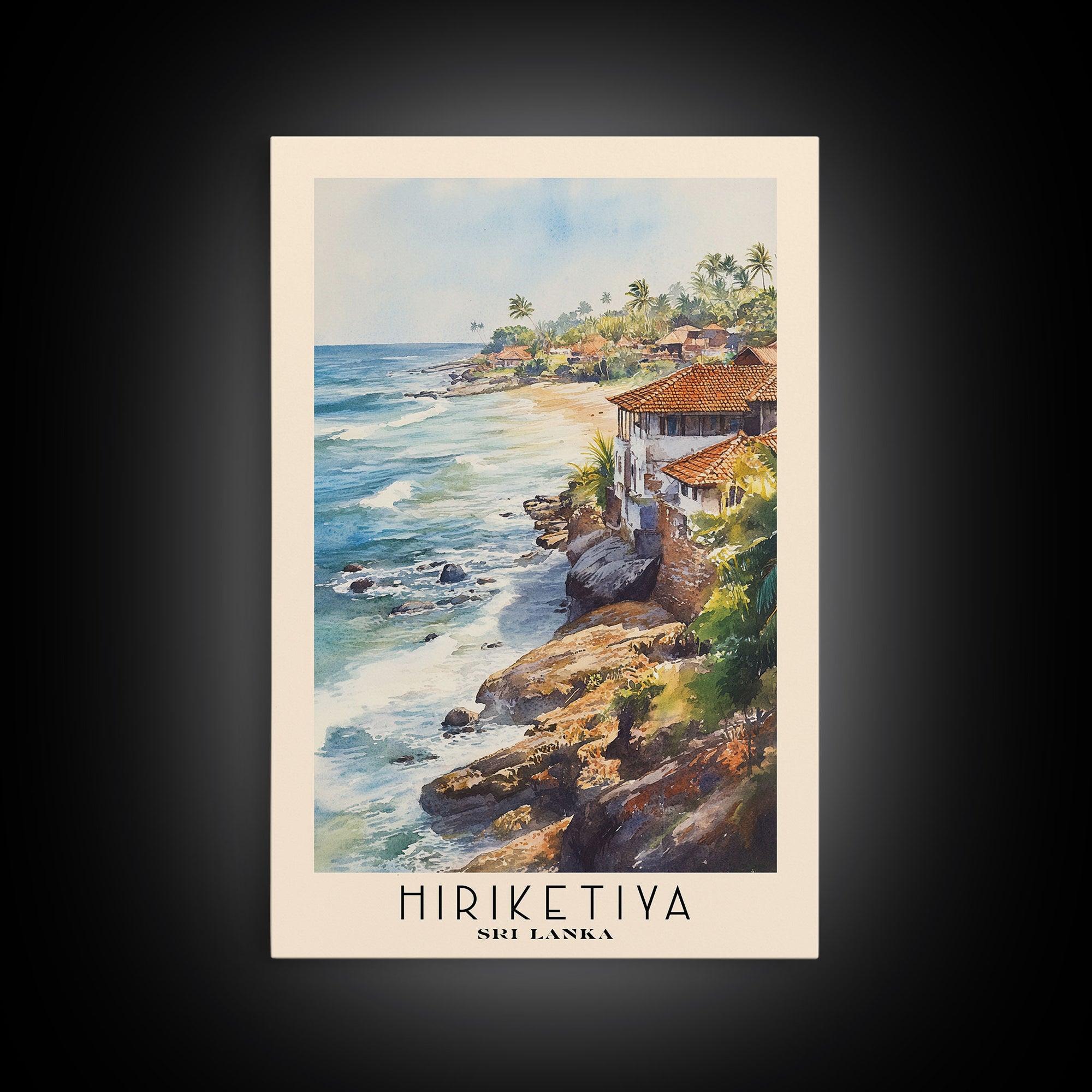 Hiriketiya, Sri Lanka Watercolor Print, Vacation Gift, Sri Lanka Wall Art, Beach Painting, Beach Decor, Beach Or Lakehouse Art