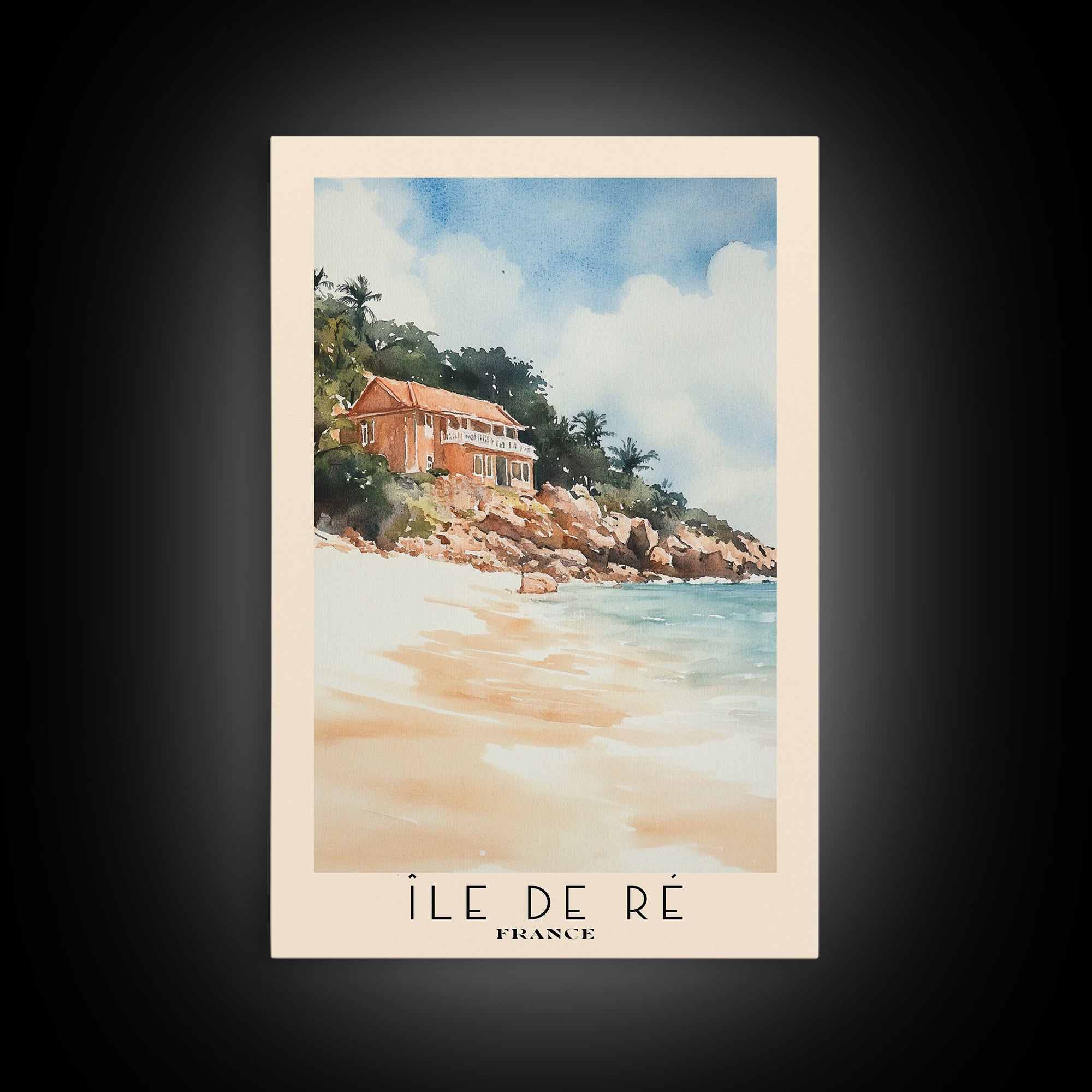 Île de Ré, France Watercolor Beach Print, Vacation Gift, France Wall Art, Beach Painting, Beach Decor, Beach Painting