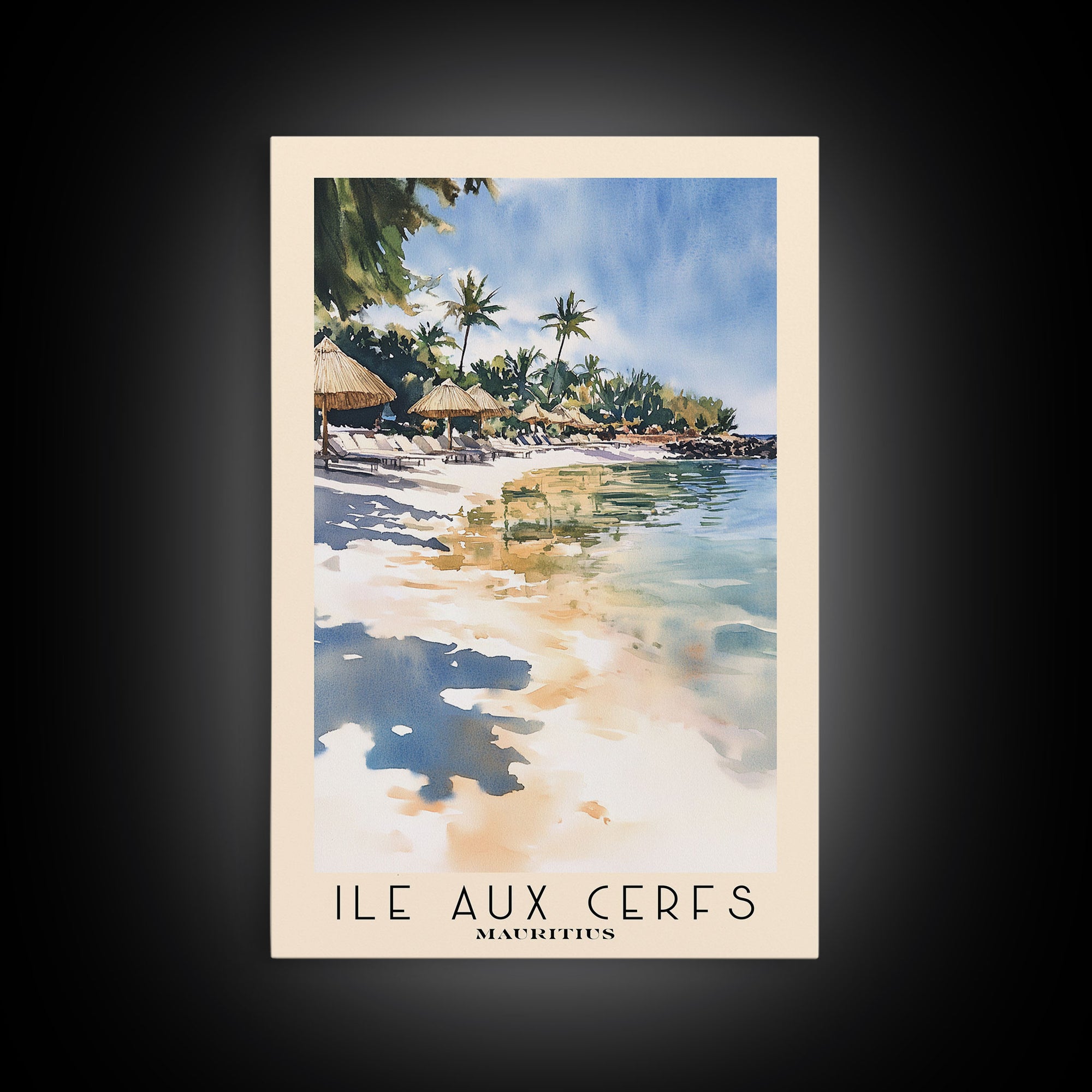 Ile aux Cerfs, Mauritius Watercolor Print, Vacation Gift, Mauritius Wall Art, Vacation Wall Art, Vacatation Memories, Beach Decor, Beach Or Lakehouse Art