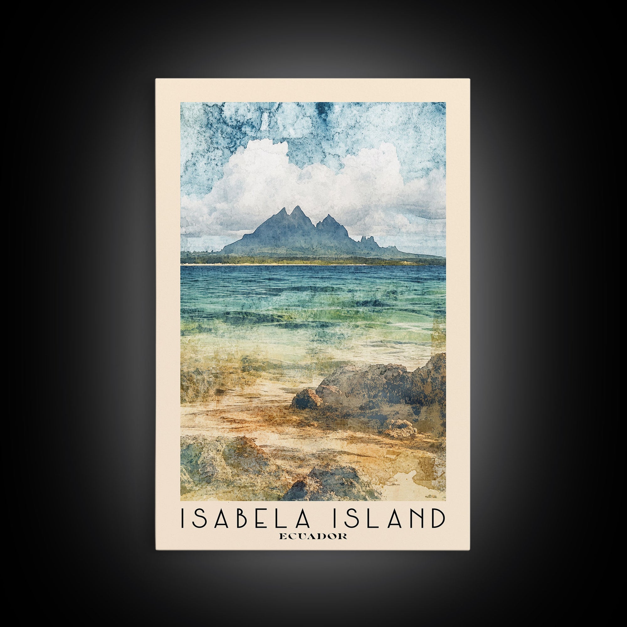 Isabela Island, Ecuador Watercolor Print, Vacation Gift, Ecuador Wall Art, Beach Painting, Beach Decor, Beach Or Lakehouse Art