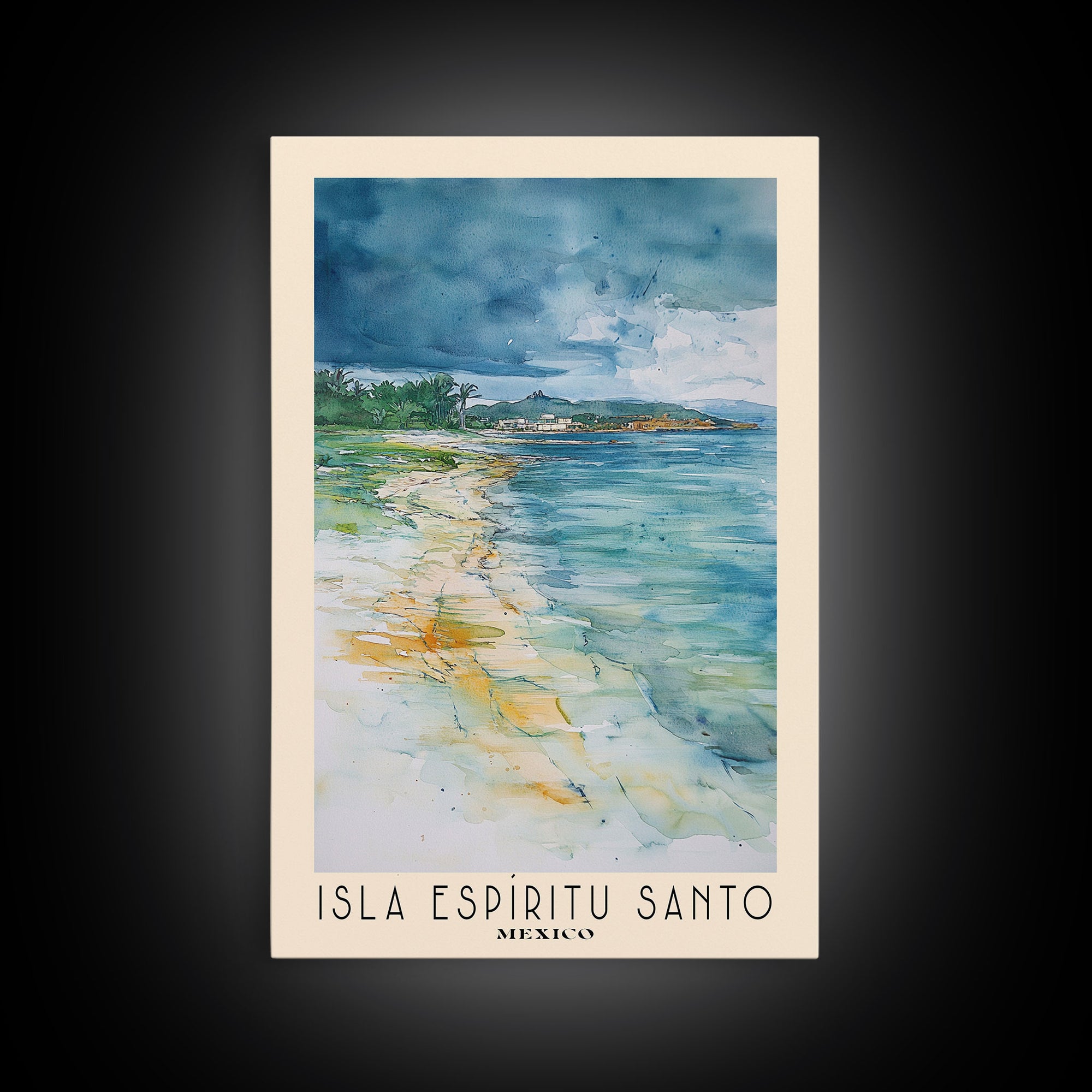 Isla Espíritu Santo, Mexico Watercolor Print, Vacation Gift, Mexico Wall Art, Vacation Wall Art, Vacatation Memories, Beach Decor, Beach Or Lakehouse Art