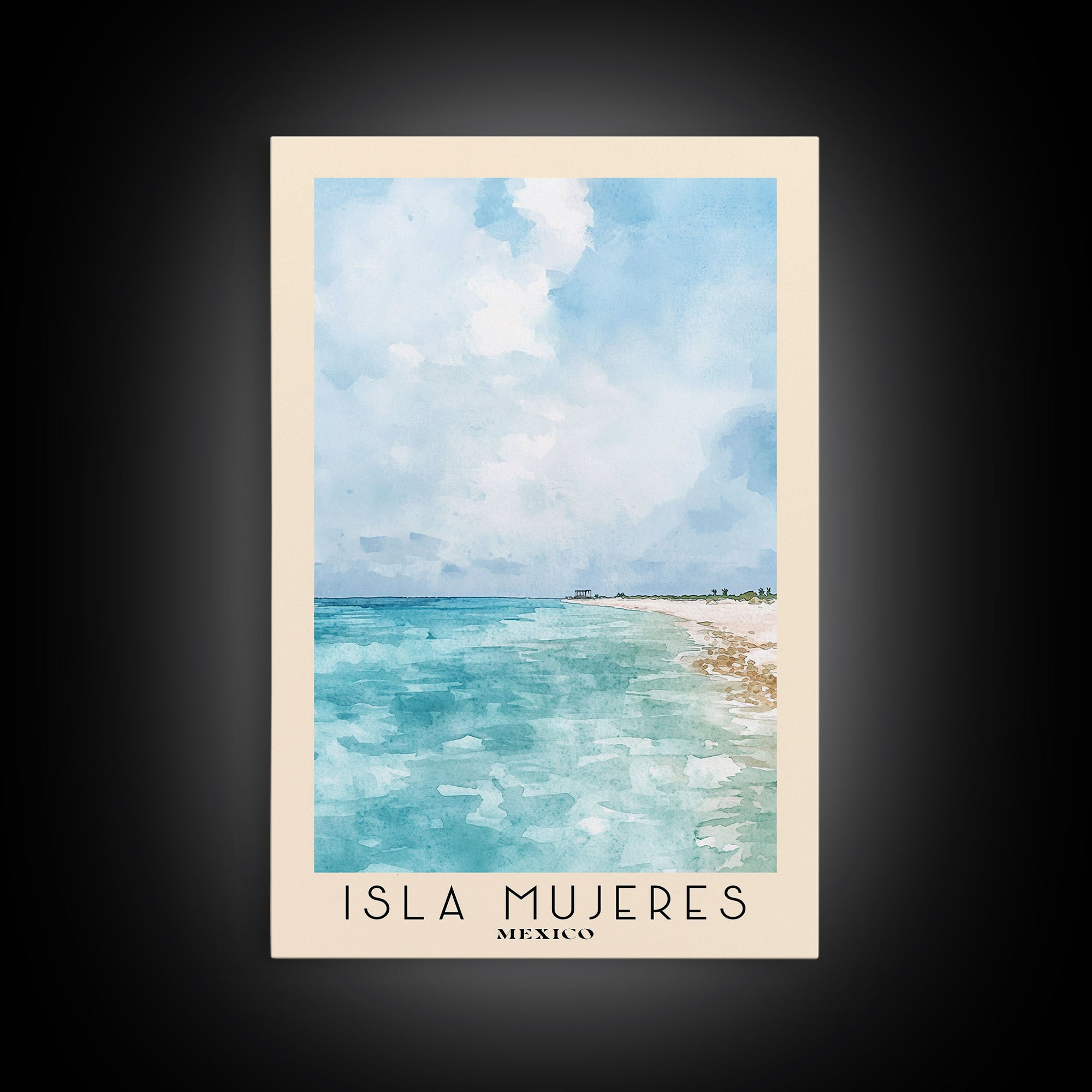 Isla Mujeres, Mexico Watercolor Beach Print, Vacation Gift, Mexico Wall Art, Beach Painting, Beach Decor, Beach Painting