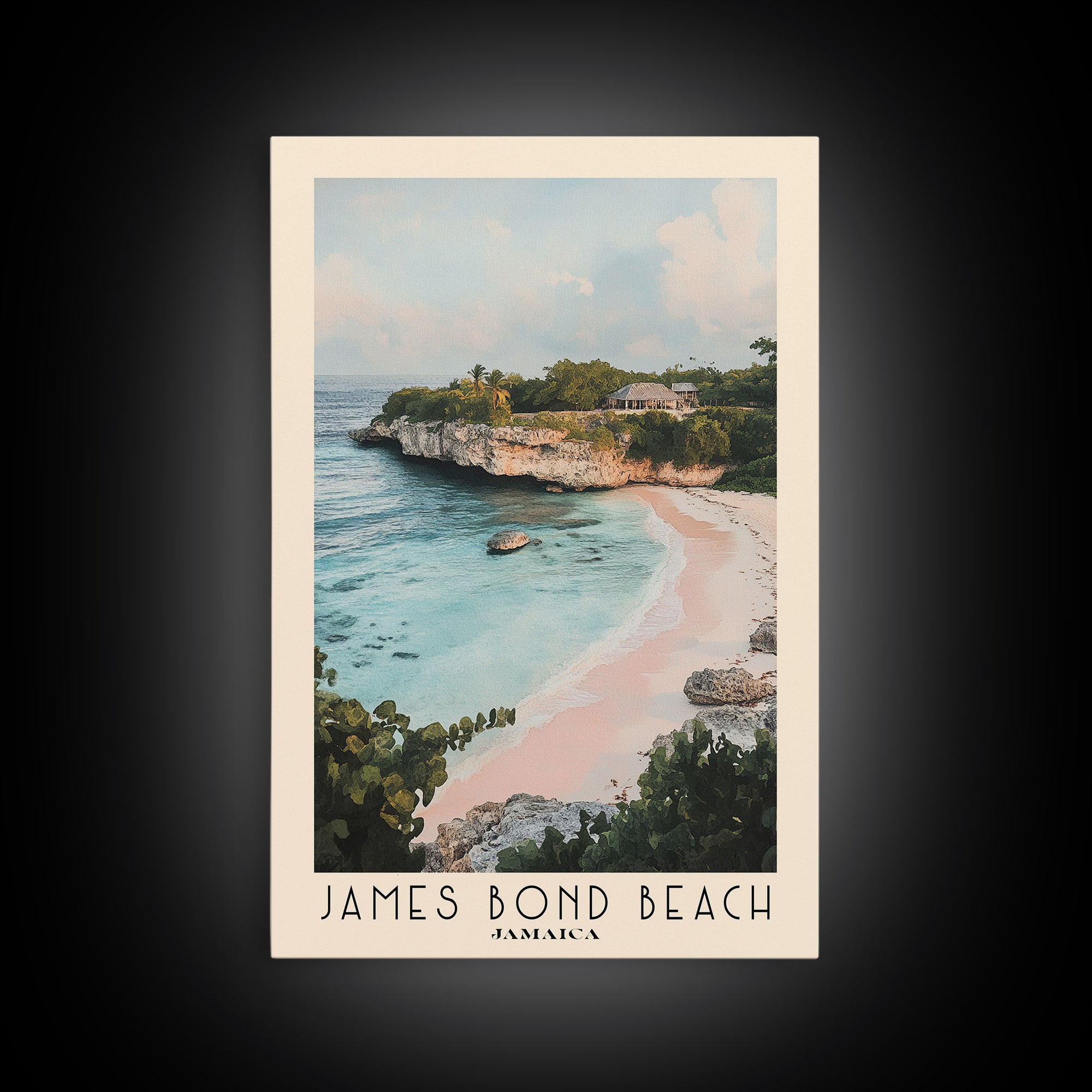 James Bond Beach, Jamaica Watercolor Print, Vacation Gift, Jamaica Wall Art, Vacation Wall Art, Vacatation Memories, Beach Decor, Beach Or Lakehouse Art