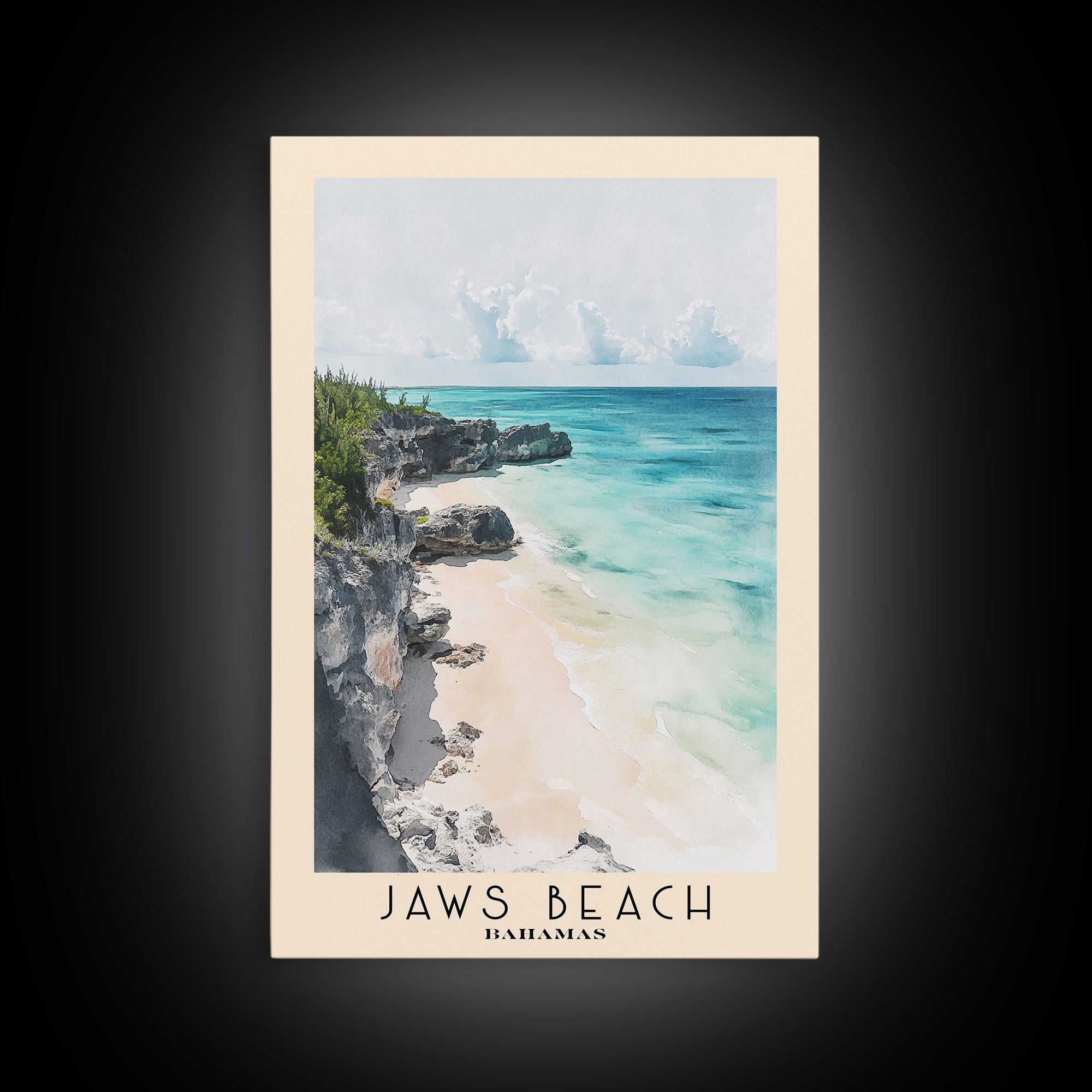 Jaws Beach, Bahamas Watercolor Print, Vacation Gift, Bahamas Wall Art, Beach Painting, Beach Decor, Beach Or Lakehouse Art