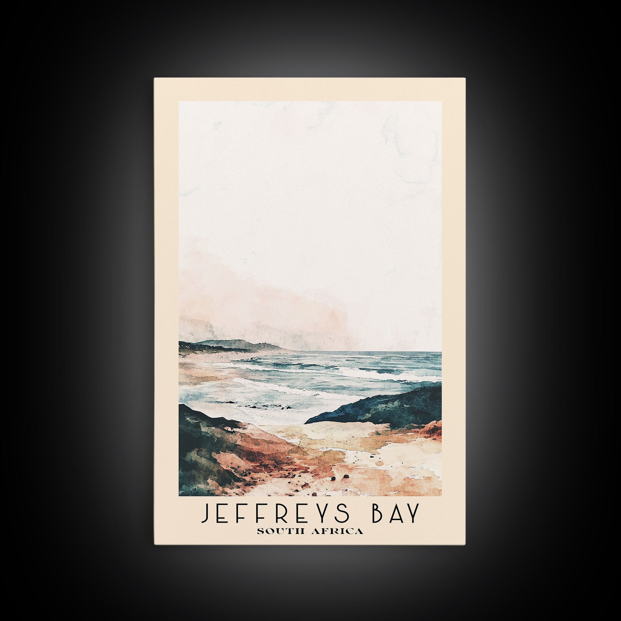 Jeffreys Bay, South Africa Watercolor Print, Vacation Gift, South Africa Wall Art, Beach Painting, Beach Decor, Large Wall Art, Wood Frame Art