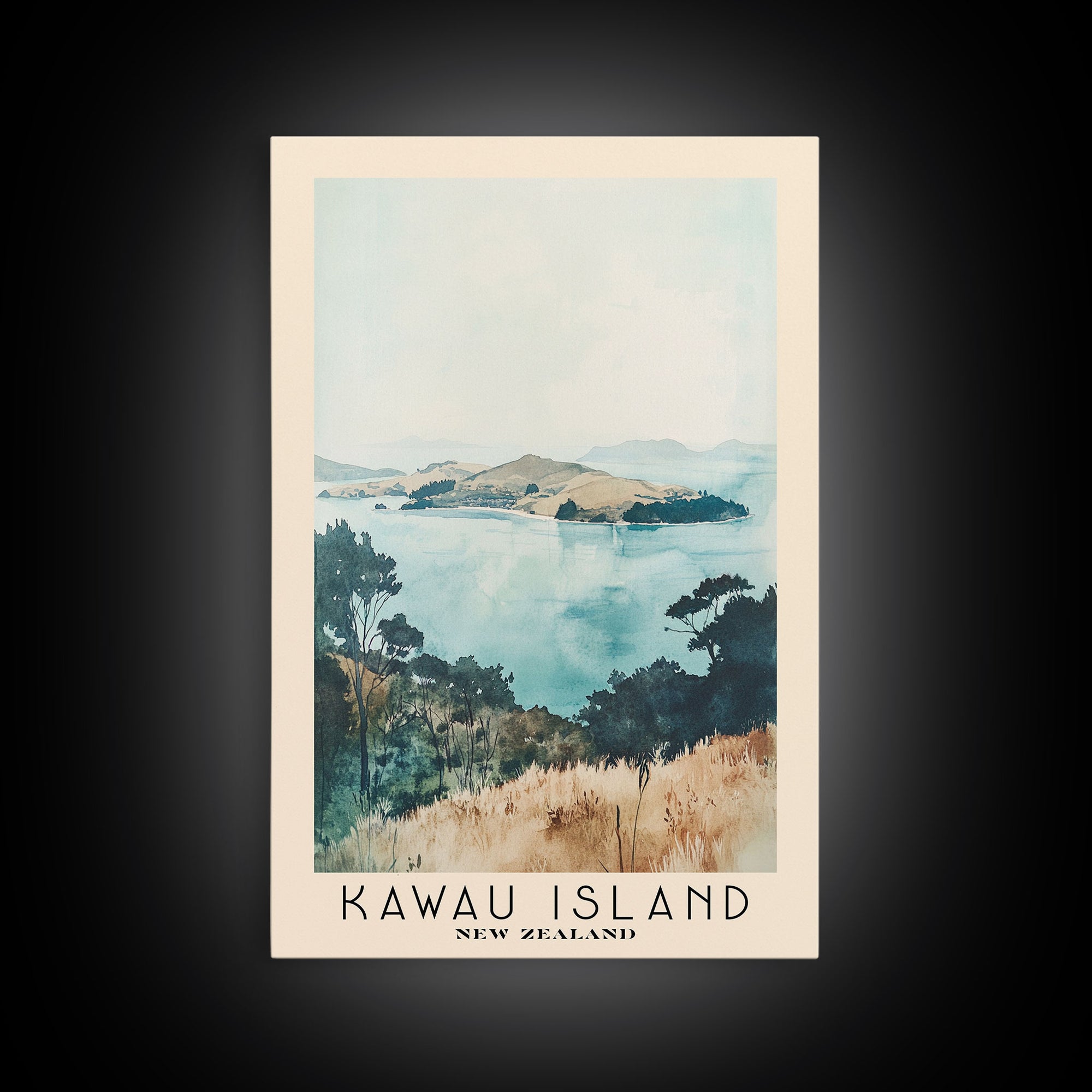 Kawau Island, New Zealand Watercolor Beach Print, Vacation Gift, New Zealand Wall Art, Beach Painting, Beach Decor, Beach Painting