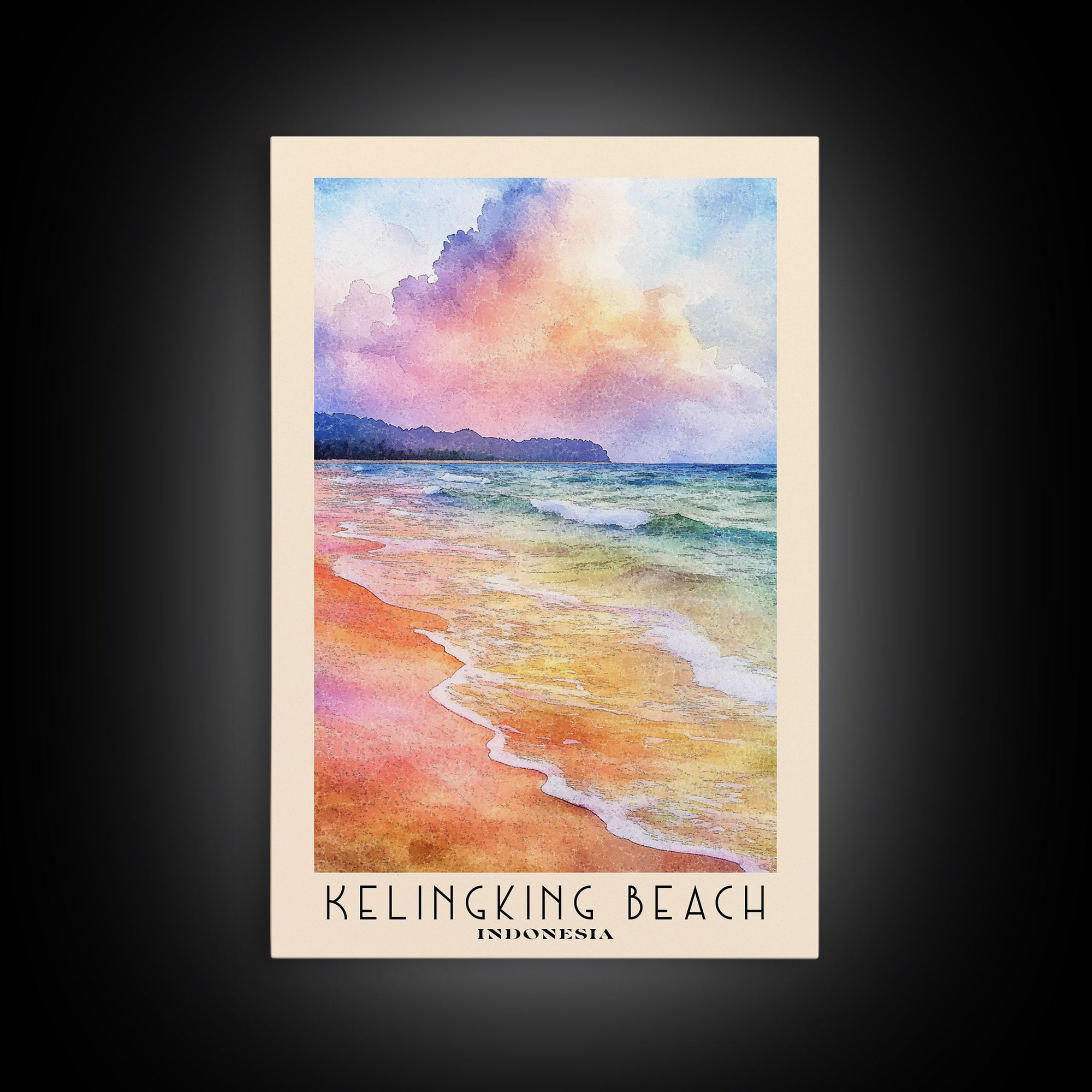 Kelingking Beach, Indonesia Watercolor Print, Vacation Gift, Indonesia Wall Art, Vacation Wall Art, Vacatation Memories, Beach Decor, Beach Or Lakehouse Art