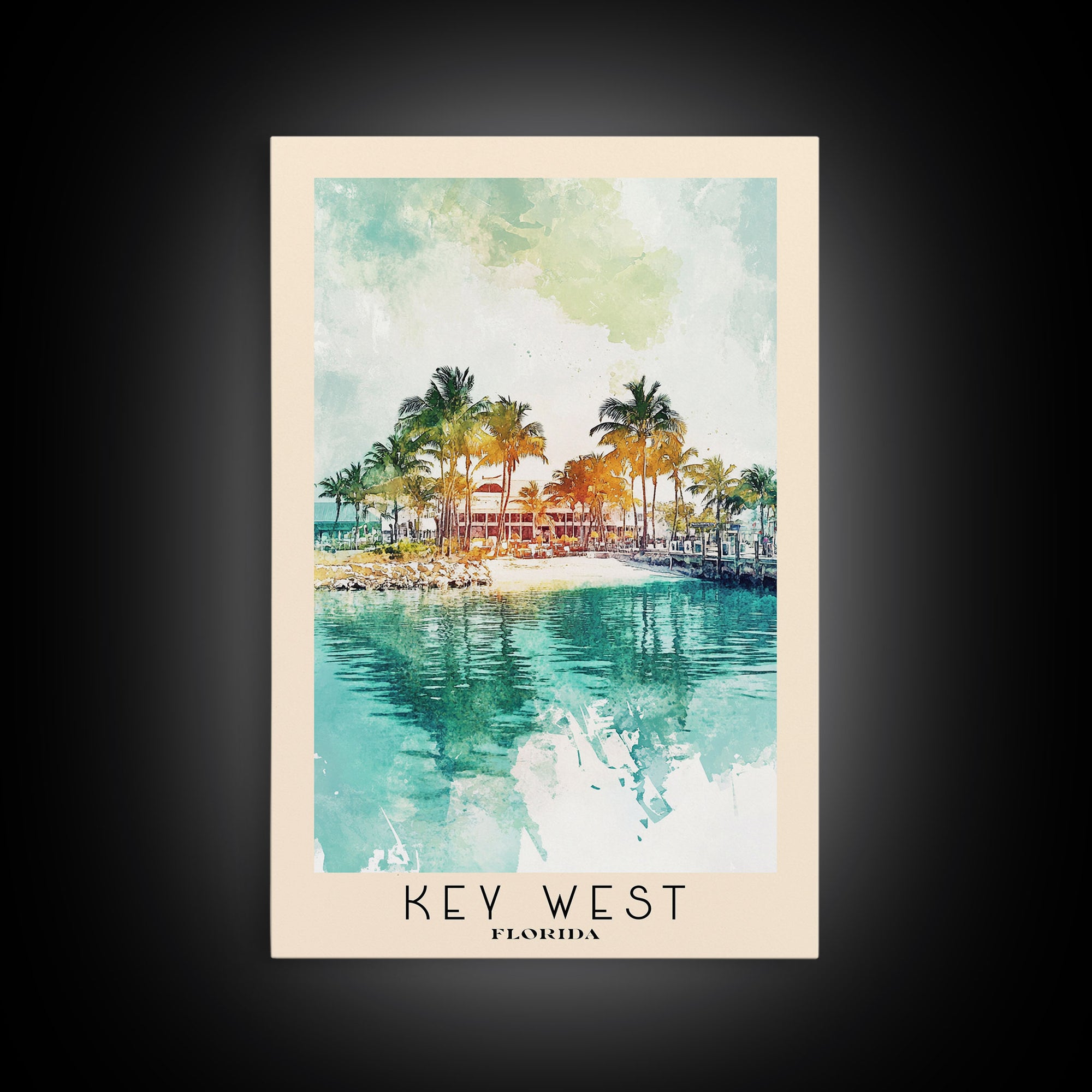 Key West, Florida Watercolor Beach Print, Vacation Gift, Florida Wall Art, Beach Painting, Beach Decor, Beach Painting