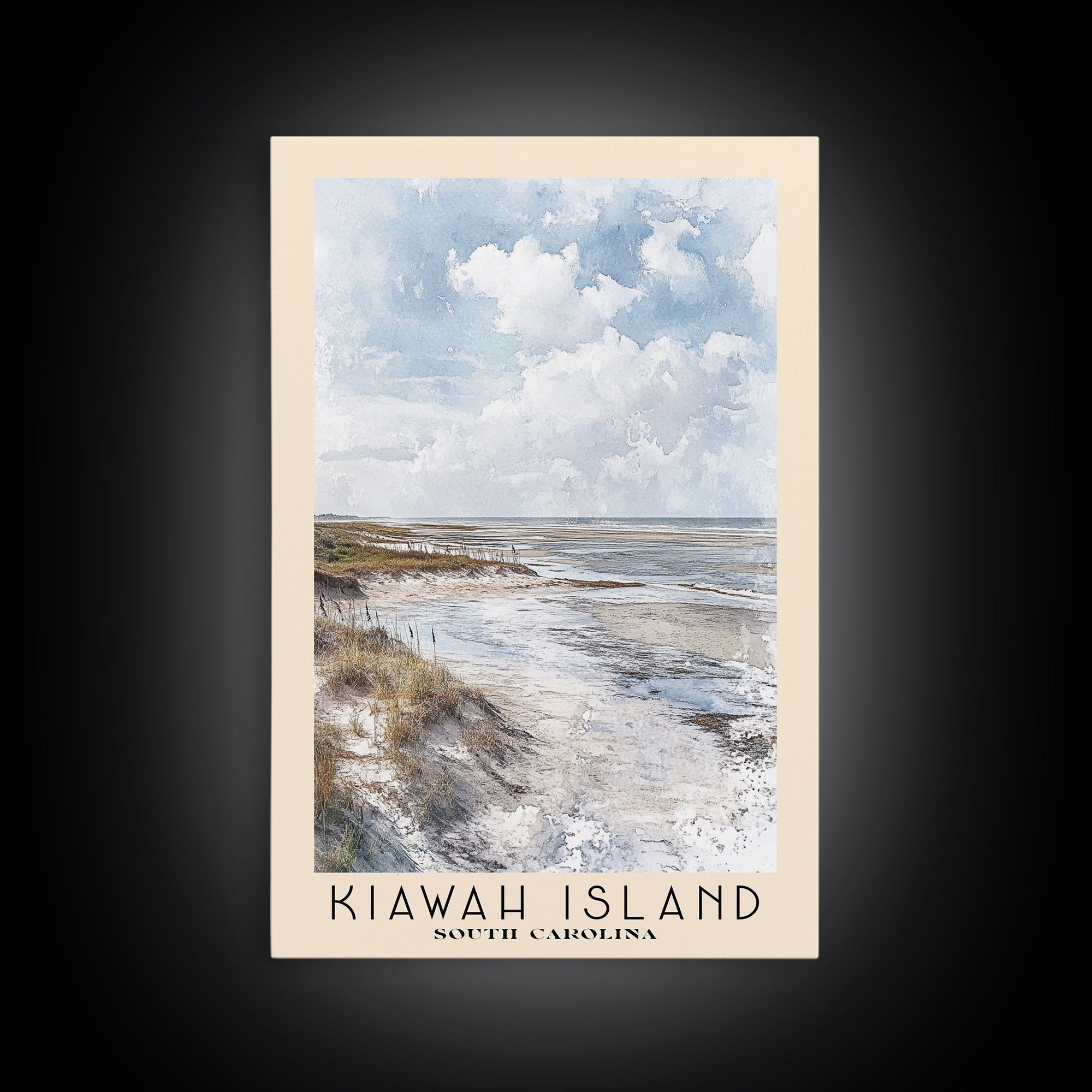 Kiawah Island, South Carolina Watercolor Print, Vacation Gift, South Carolina Wall Art, Beach Painting, Beach Decor, Large Wall Art, Wood Frame Art