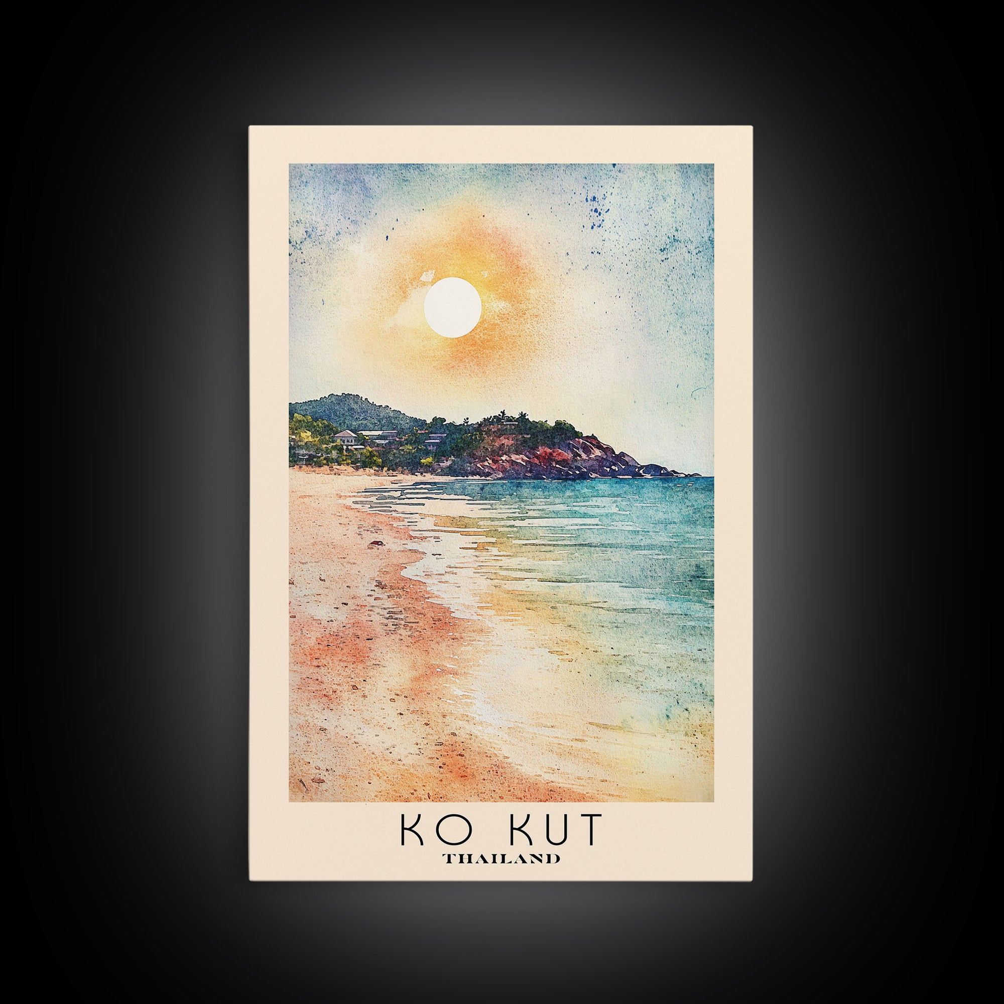 Ko Kut, Thailand Watercolor Print, Vacation Gift, Thailand Wall Art, Beach Painting, Beach Decor, Beach Or Lakehouse Art