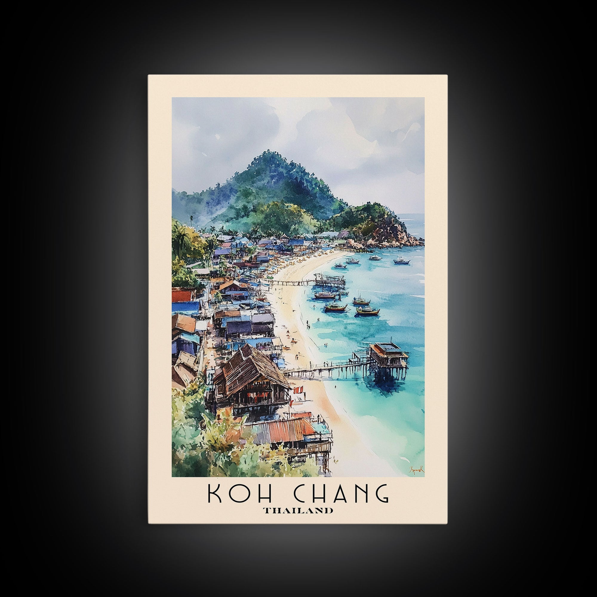 Koh Chang, Thailand Watercolor Print, Vacation Gift, Thailand Wall Art, Vacation Wall Art, Vacatation Memories, Beach Decor, Beach Or Lakehouse Art