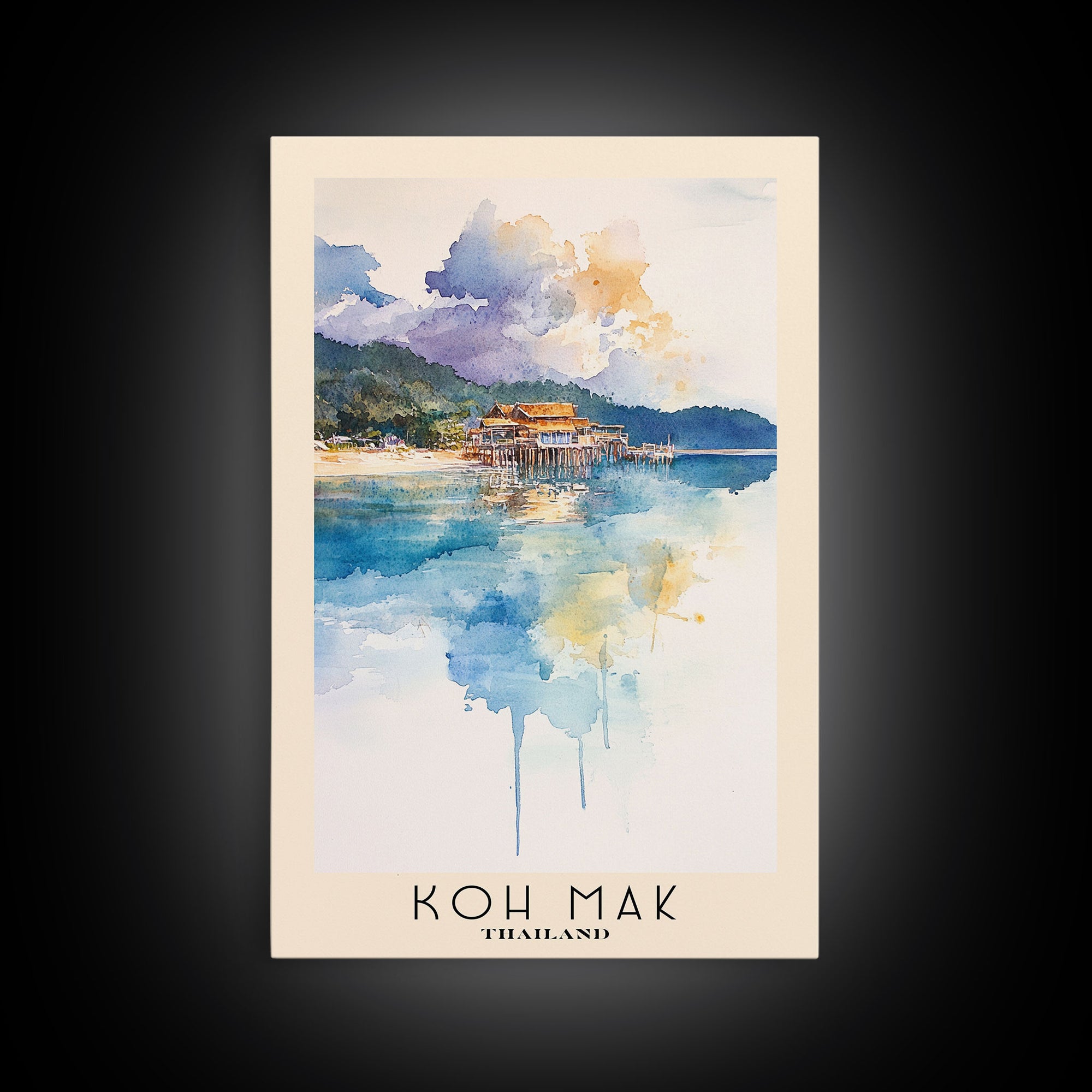 Koh Mak, Thailand Watercolor Print, Vacation Gift, Thailand Wall Art, Vacation Wall Art, Vacatation Memories, Beach Decor, Beach Or Lakehouse Art