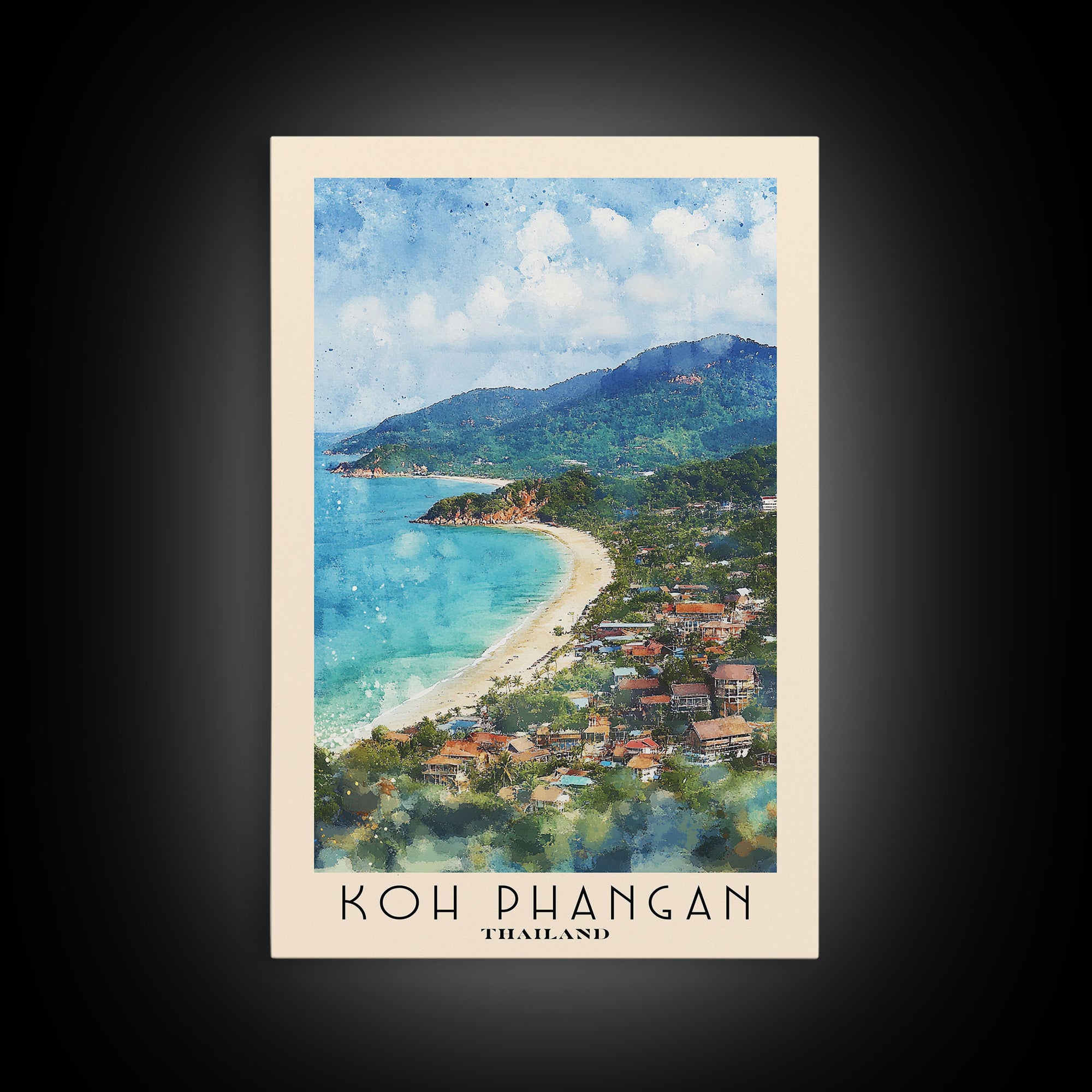 Koh Phangan, Thailand Watercolor Print, Vacation Gift, Thailand Wall Art, Beach Painting, Beach Decor, Beach Or Lakehouse Art